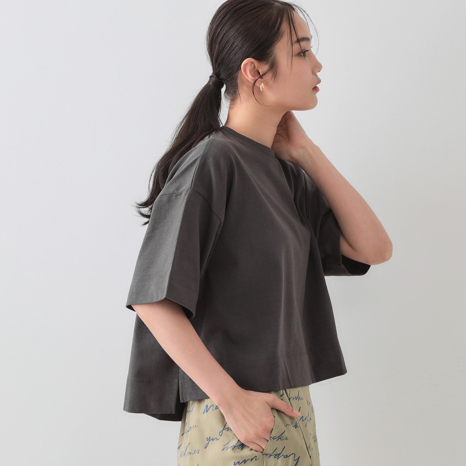 OPAQUE.CLIP「《5色展開》ワイドシルエットTシャツ【洗濯機洗い可】」|Tシャツ・カットソー|