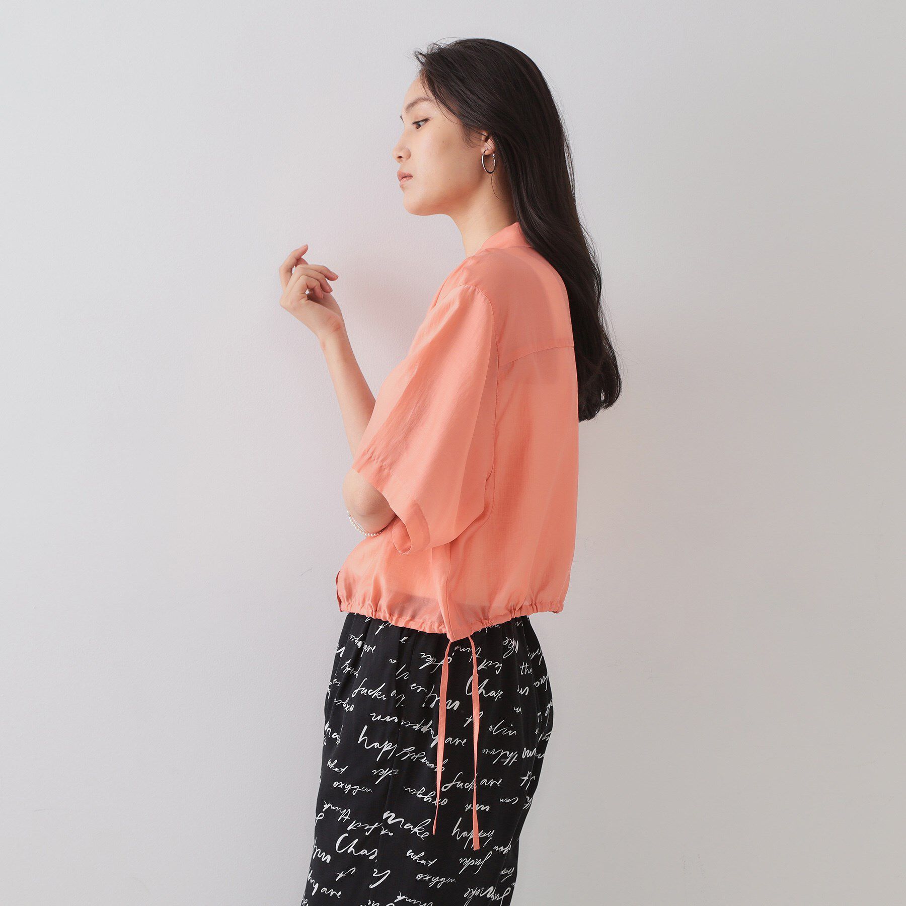 OPAQUE.CLIP「裾ドロストシアーショートシャツ【洗濯機洗い可】」|シャツ・ブラウス|