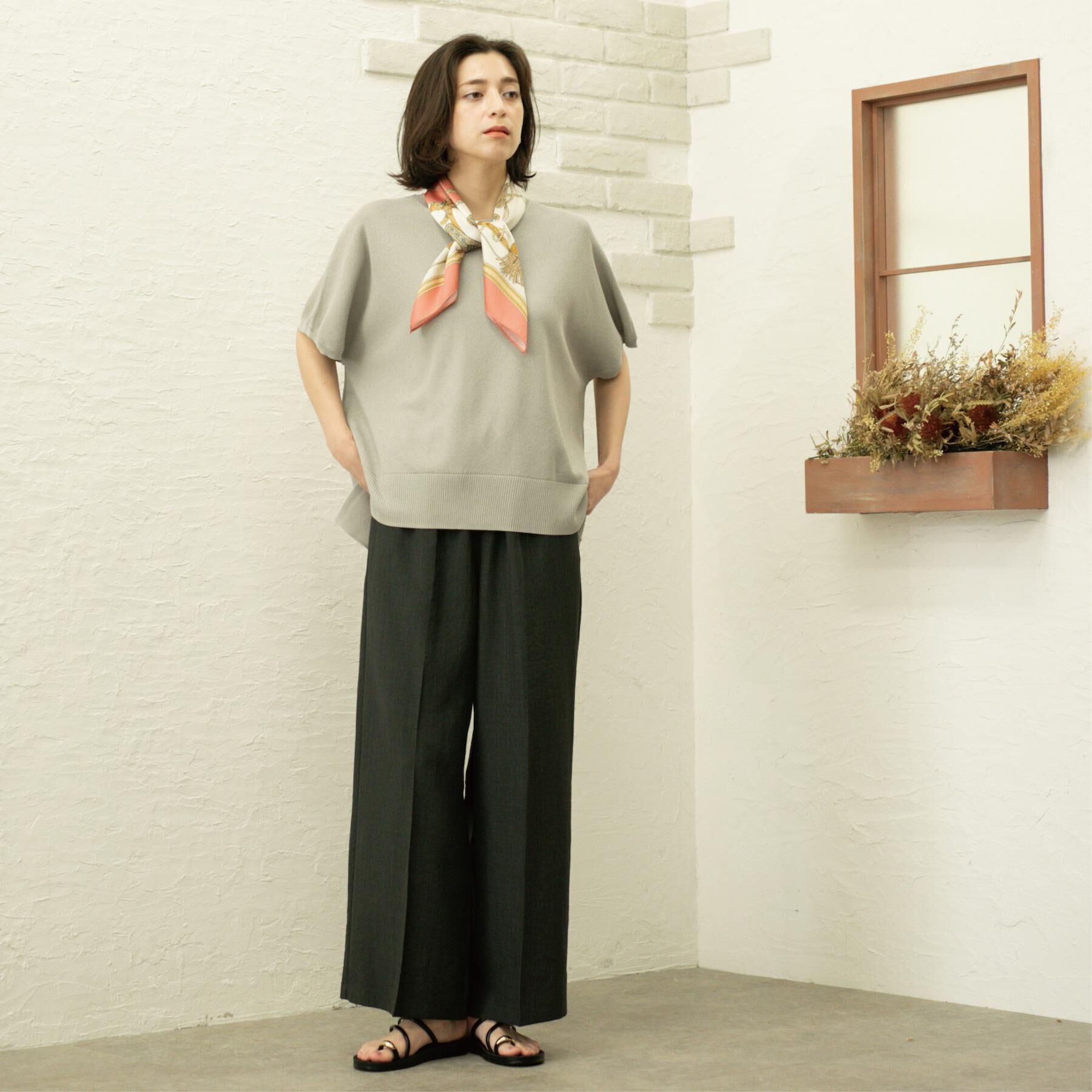 OPAQUE.CLIP「《5色展開/S-LLサイズ》リラクシーメッシュニット【洗濯機洗い可】」|ニット・セーター|