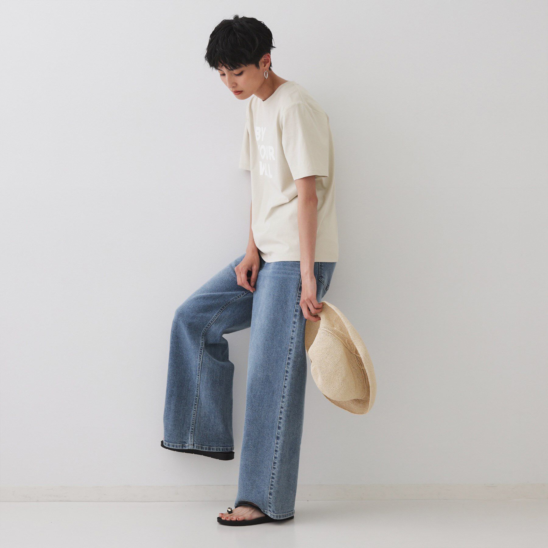 OPAQUE.CLIP「ロゴプリントTシャツ【洗濯機洗い可】」|Tシャツ・カットソー|