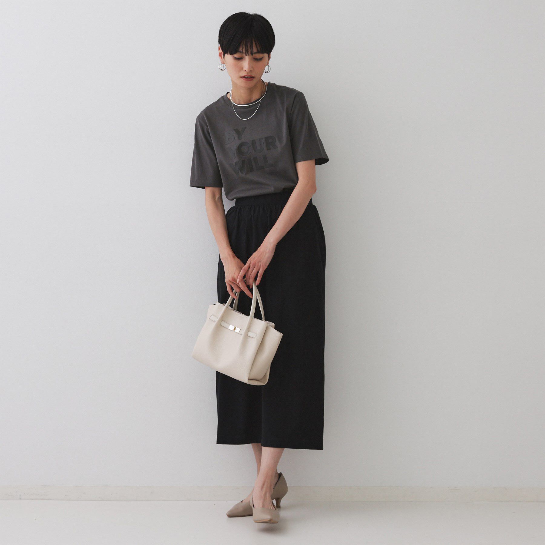 OPAQUE.CLIP「ロゴプリントTシャツ【洗濯機洗い可】」|Tシャツ・カットソー|