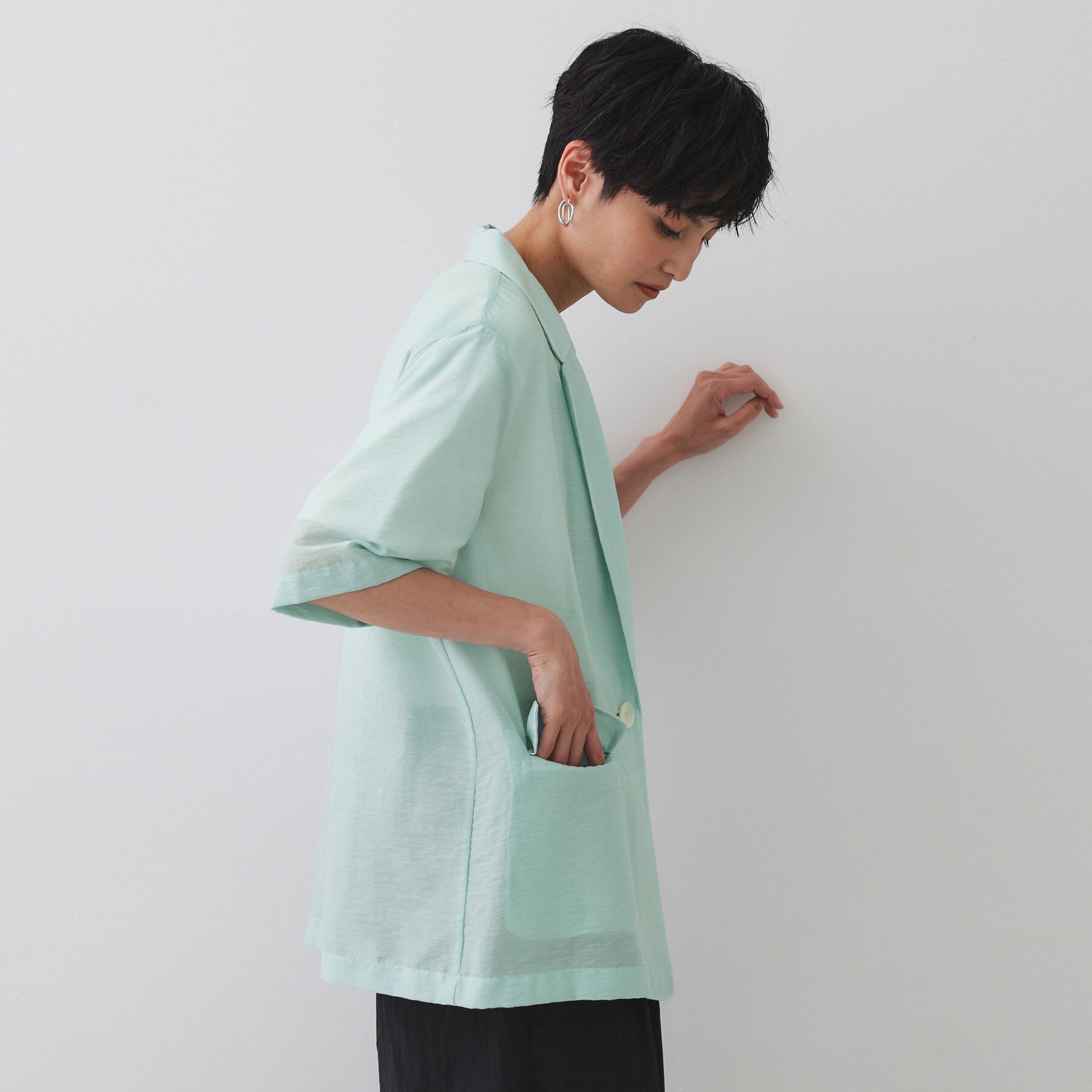 OPAQUE.CLIP「シアーハーフスリーブテーラードジャケット【洗える】」|テーラードジャケット|