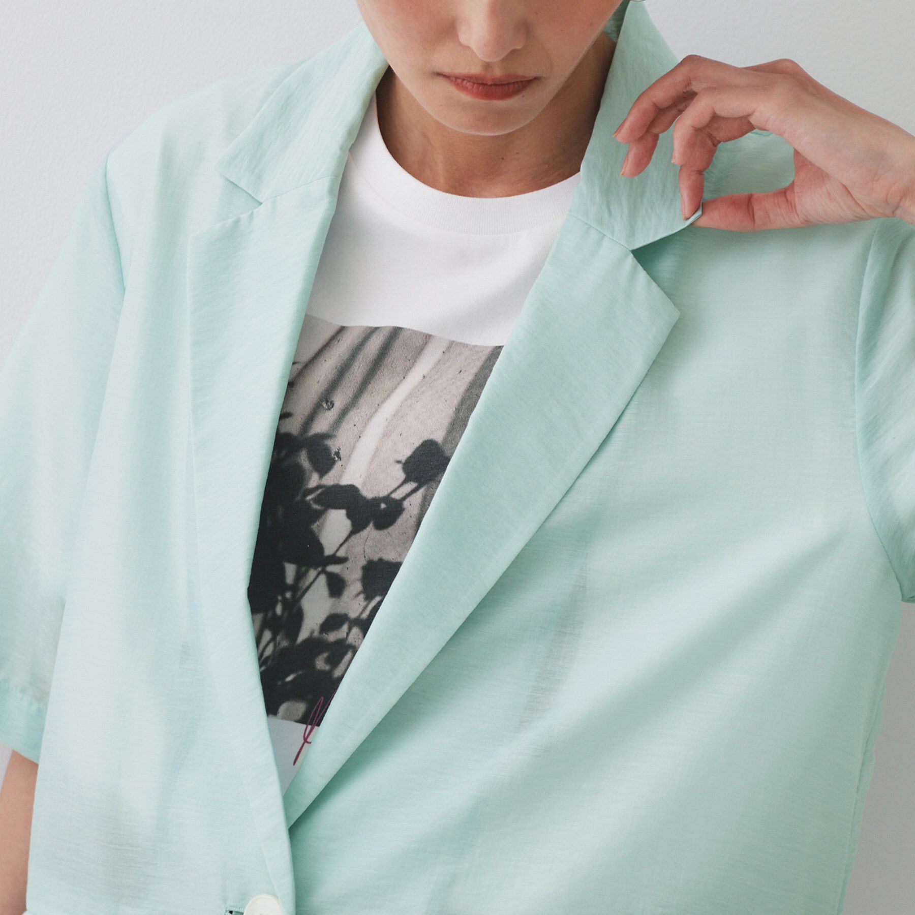 OPAQUE.CLIP「シアーハーフスリーブテーラードジャケット【洗える】」|テーラードジャケット|