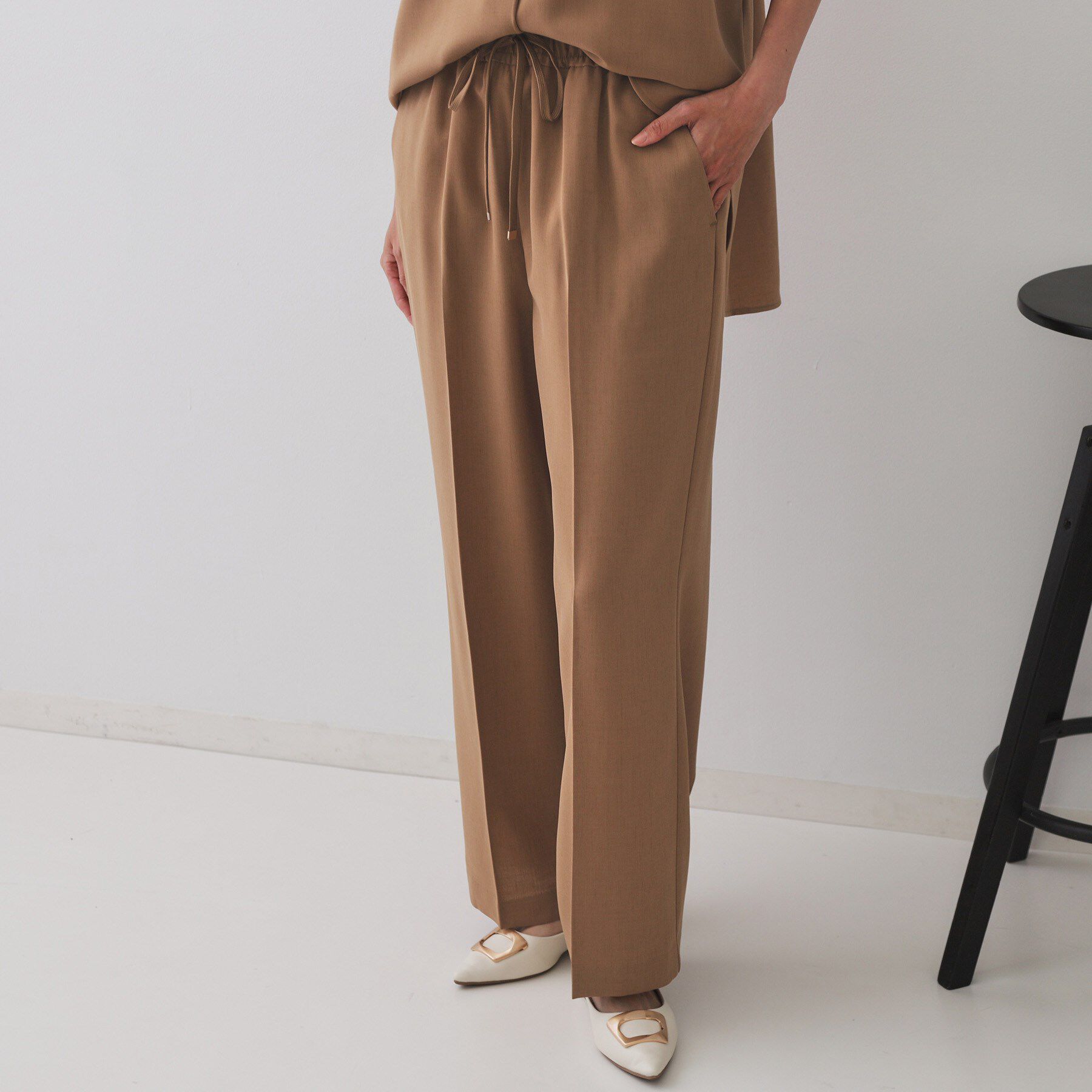 OPAQUE.CLIP「《丈が選べる/SS-LLサイズ》美脚ストレッチイージーワイドパンツ/セットアップ対応【防シワ/洗濯機」|その他|