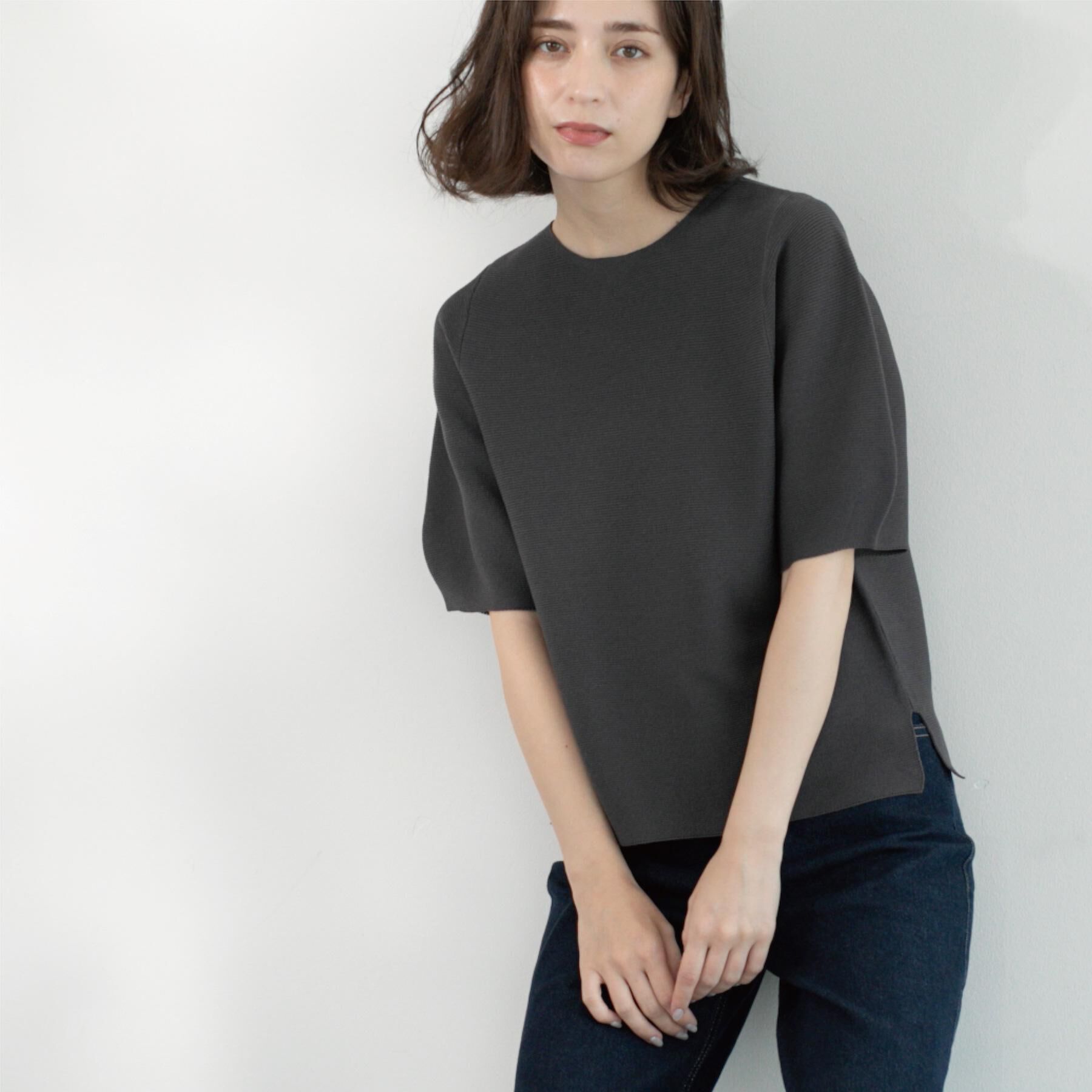 OPAQUE.CLIP「ガーターボリュームスリーブニット【UVケア/洗濯機洗い可】」|ニット・セーター|