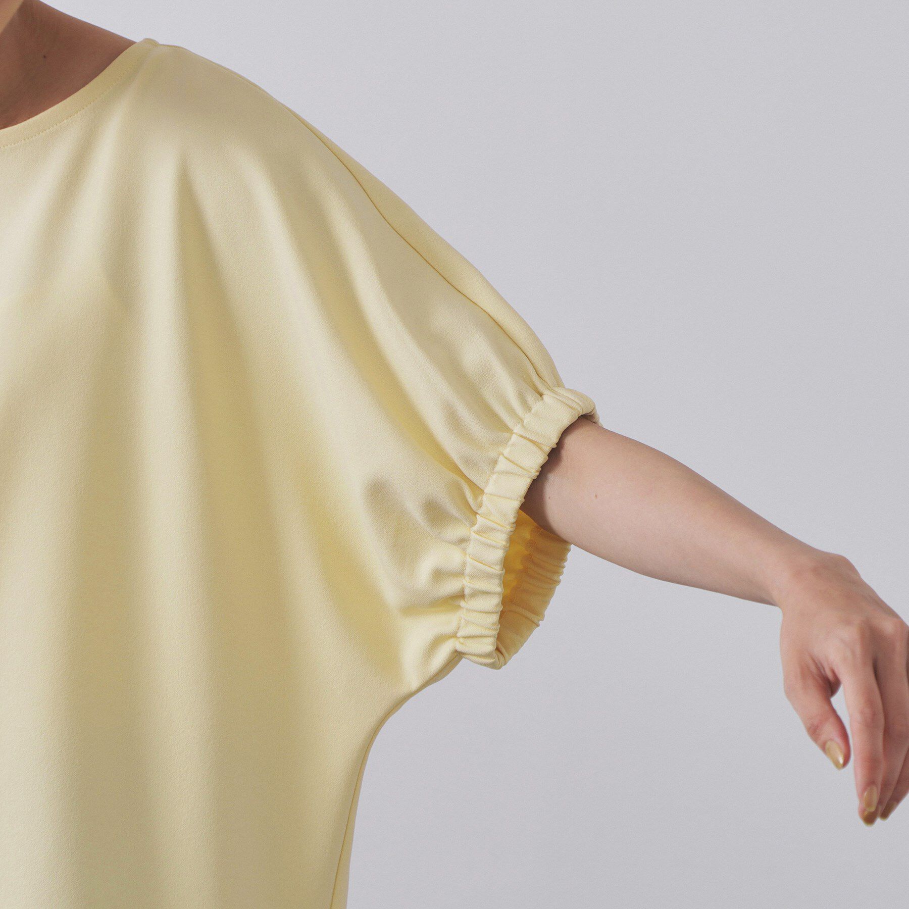 OPAQUE.CLIP「ギャザードルマンスリーブトップス【UV/吸水速乾/洗濯機洗い可】」|Tシャツ・カットソー|