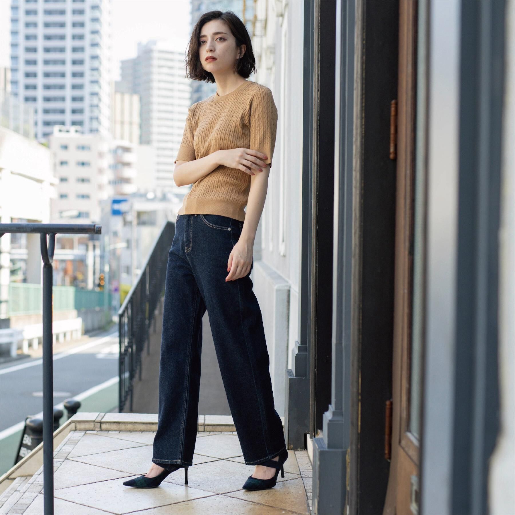 OPAQUE.CLIP「ストレッチストレートデニム【洗濯機洗い可】」|デニム|