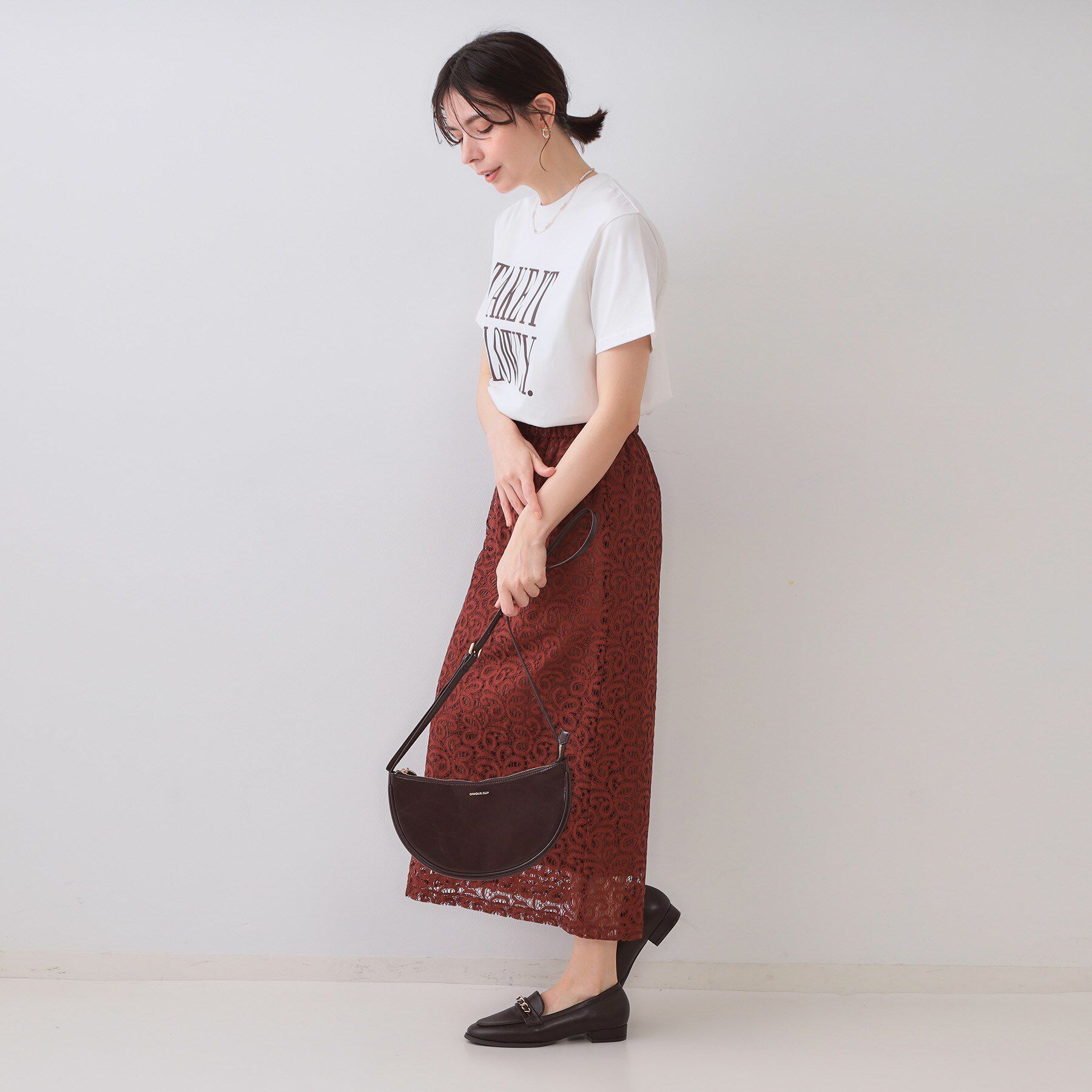 OPAQUE.CLIP「ロゴプリントTシャツ【洗濯機洗い可】」|Tシャツ・カットソー|