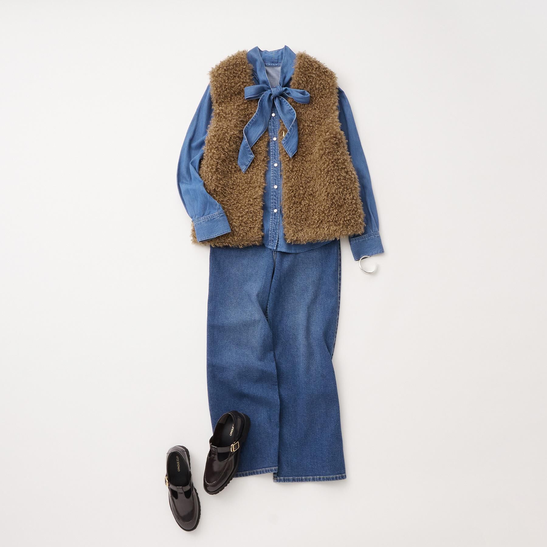 OPAQUE.CLIP「ストレッチバギーデニム【洗濯機洗い可】《SS～LL》」|デニム|