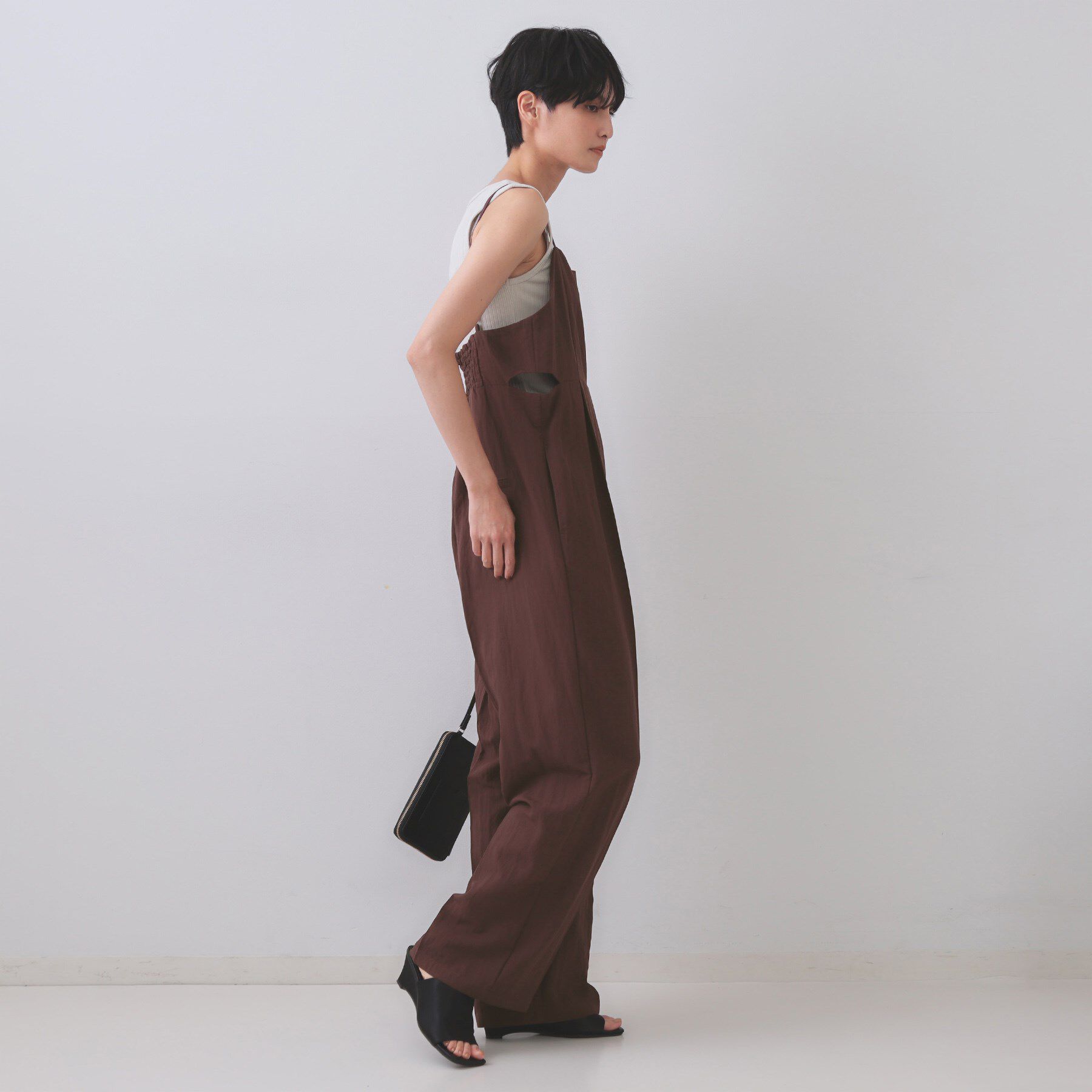 OPAQUE.CLIP「《STORY掲載》サイドオープンカットサロペット【洗える】」|オールインワン|