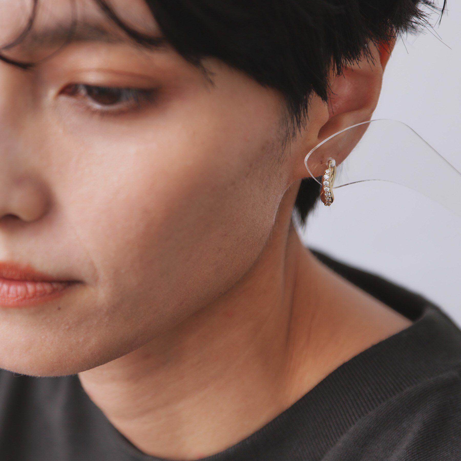 OPAQUE.CLIP「ワンタッチ キラビジューピアス」|ピアス|