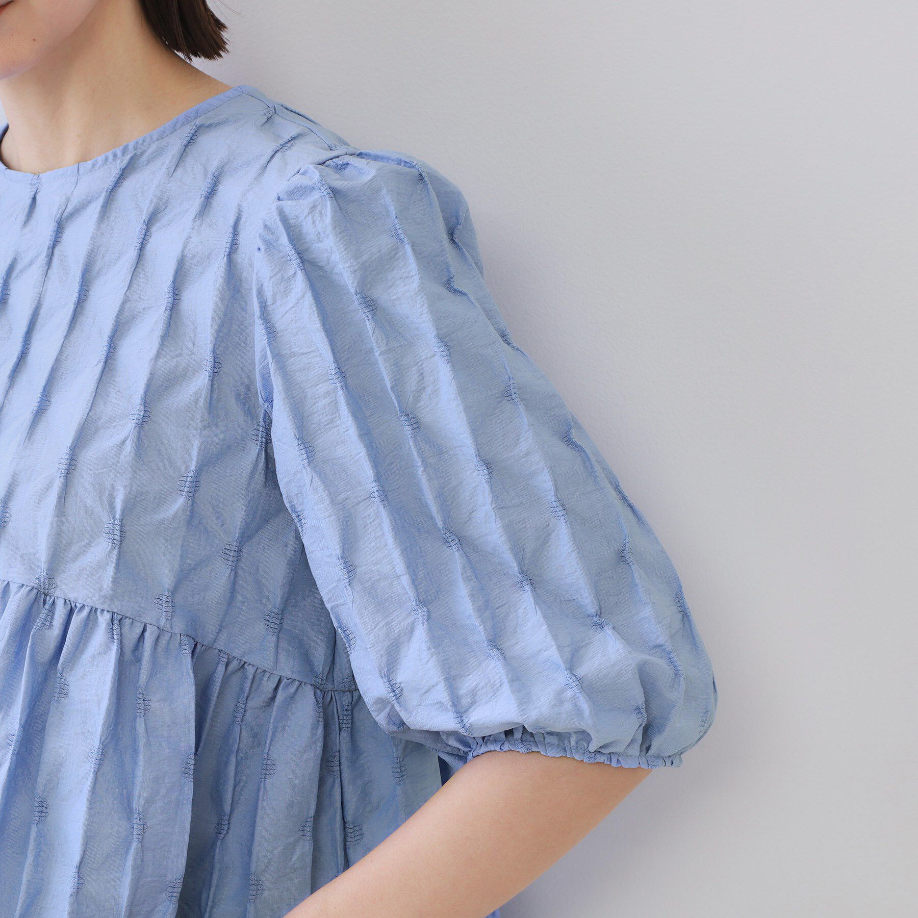 OPAQUE.CLIP「ふくれジャカードペプラムブラウス【洗濯機洗い可】」|シャツ・ブラウス|