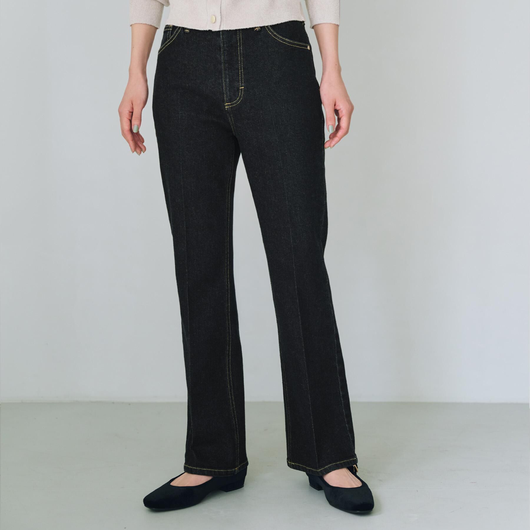 OPAQUE.CLIP「《SS-LLサイズ》ストレッチセミフレアデニム【洗濯機洗い可】」|デニム|