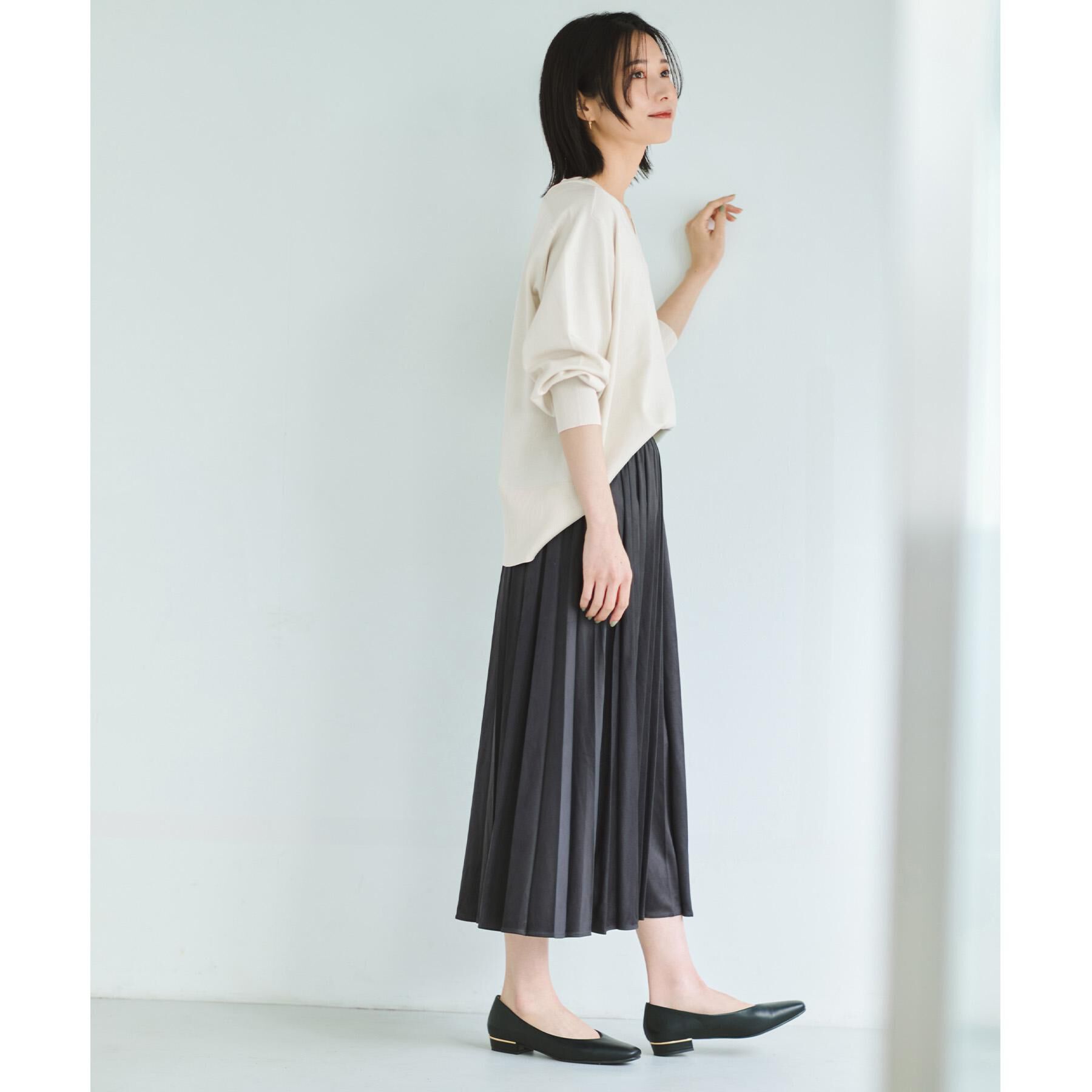 OPAQUE.CLIP「リラクシーVネックニット【洗濯機洗OK】《6col》」|ニット・セーター|