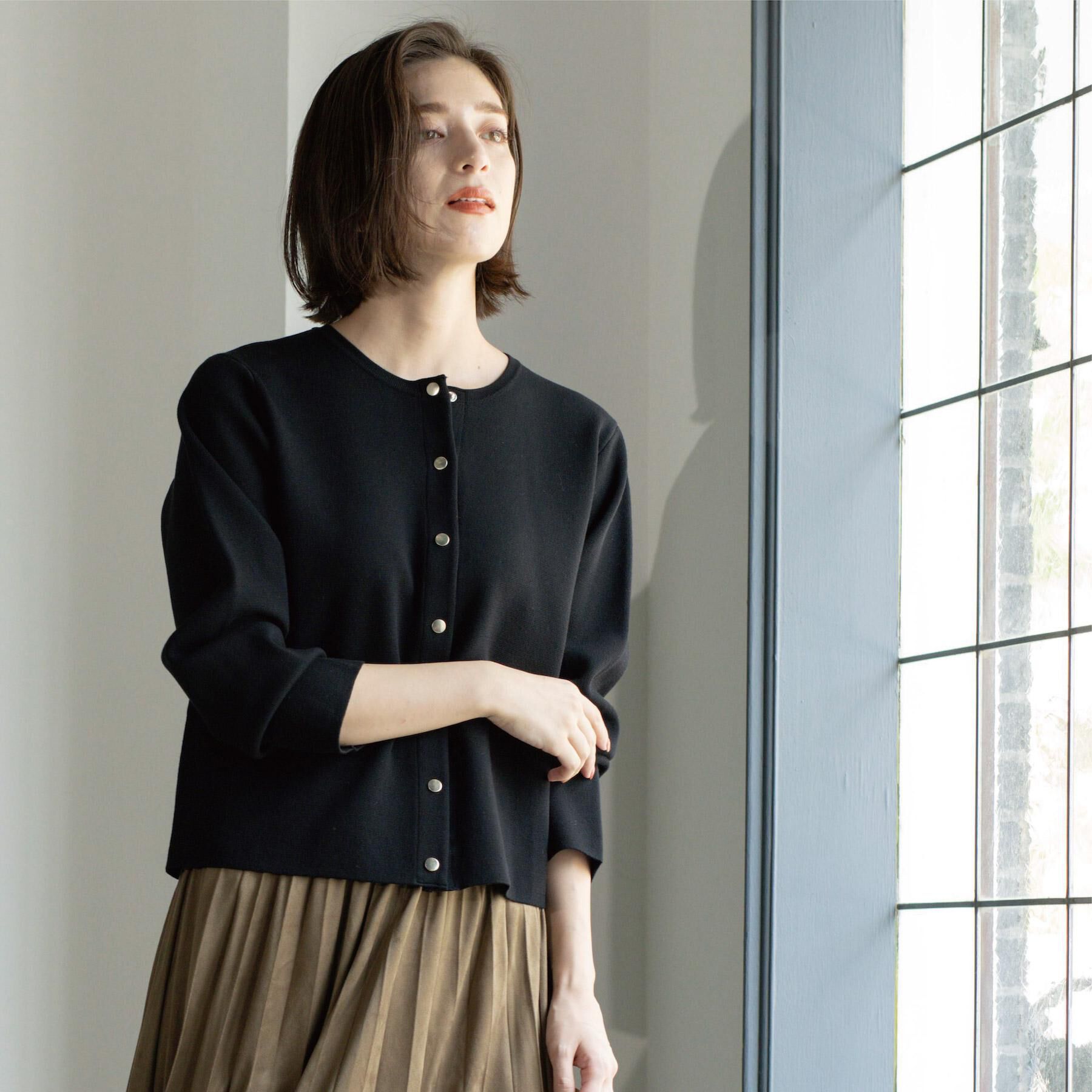 OPAQUE.CLIP「スナップボタンニットカーディガン【UVケア/洗濯機OK】《6col/S～LL》」|カーディガン|