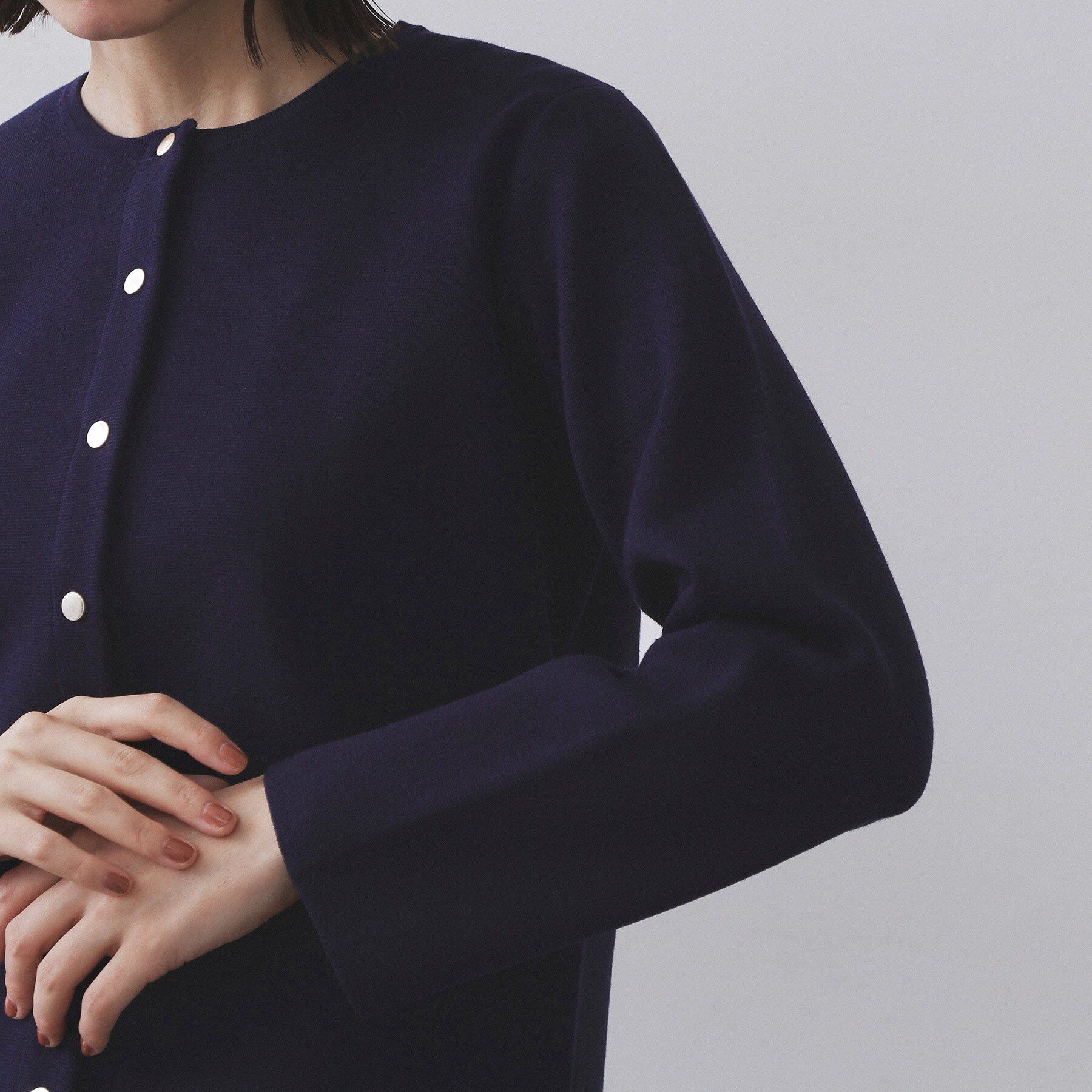 OPAQUE.CLIP「スナップボタンニットカーディガン【UVケア/洗濯機OK】《6col/S～LL》」|カーディガン|
