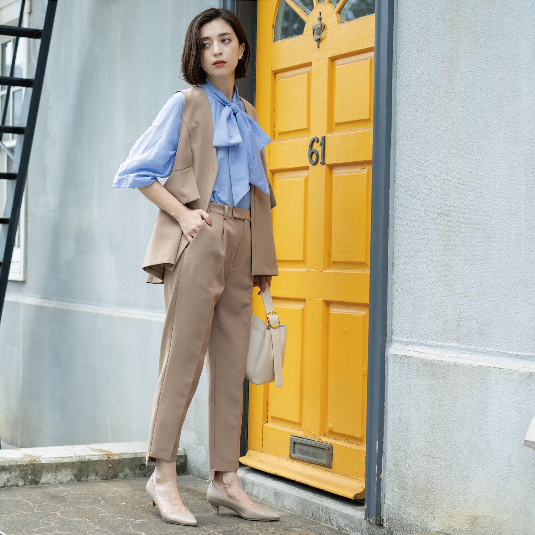 OPAQUE.CLIP「《BAILA掲載》2WAYシアーボウタイブラウス【洗濯機洗い可】」|シャツ・ブラウス|