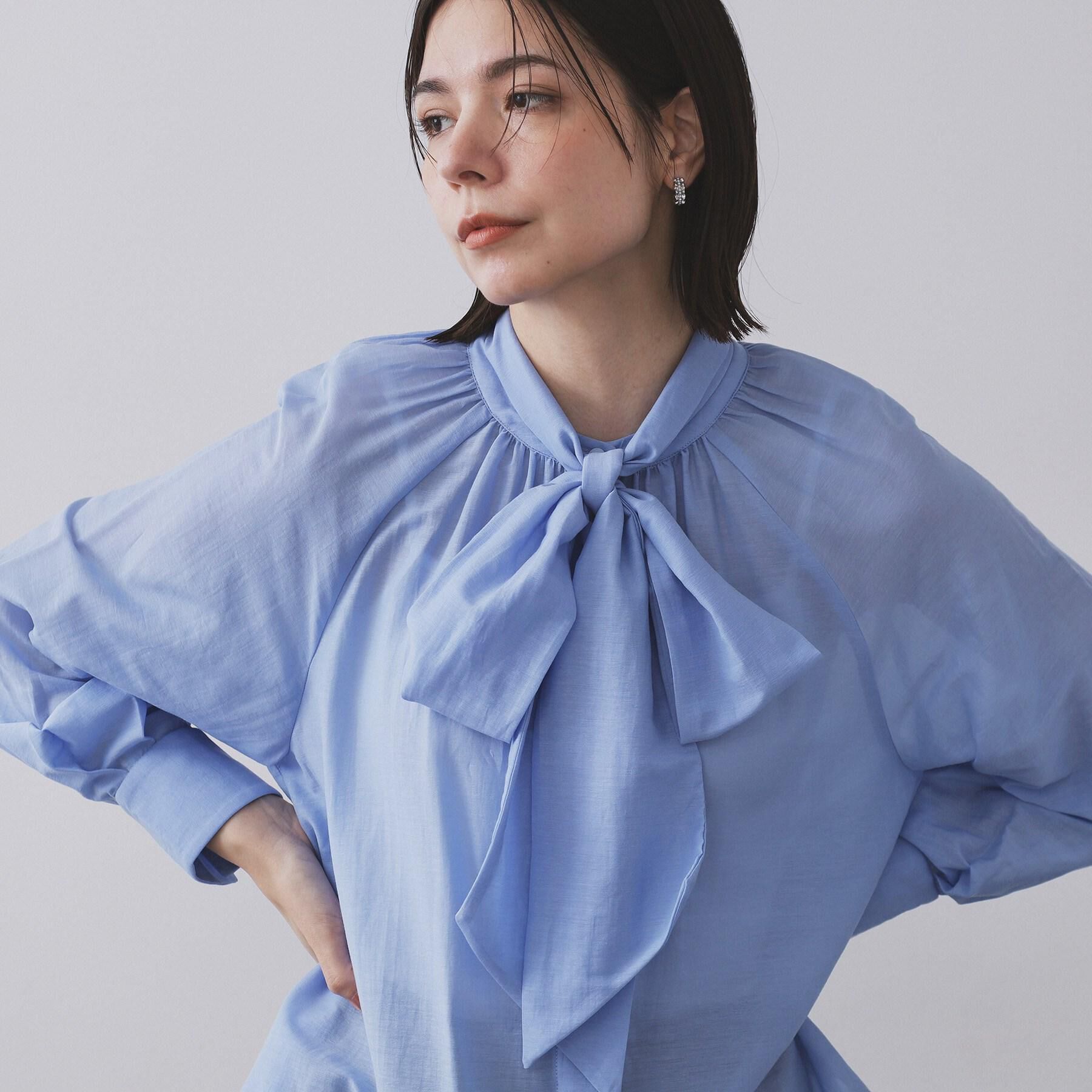 OPAQUE.CLIP「《BAILA掲載》2WAYシアーボウタイブラウス【洗濯機洗い可】」|シャツ・ブラウス|