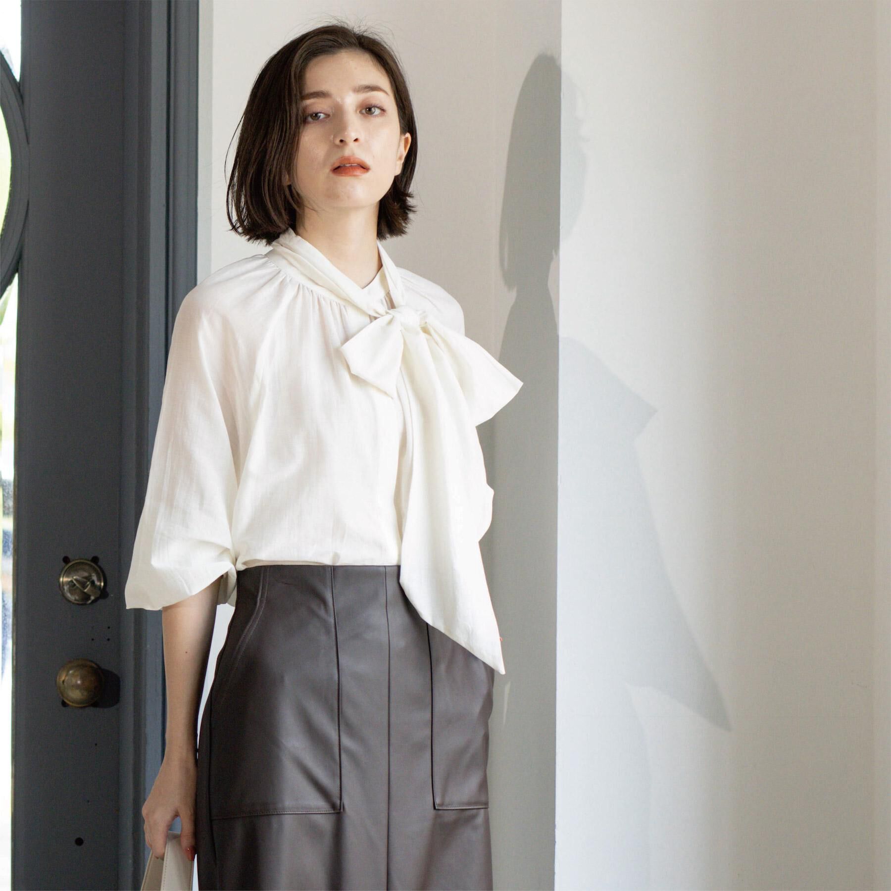 OPAQUE.CLIP「《BAILA掲載》2WAYシアーボウタイブラウス【洗濯機洗い可】」|シャツ・ブラウス|