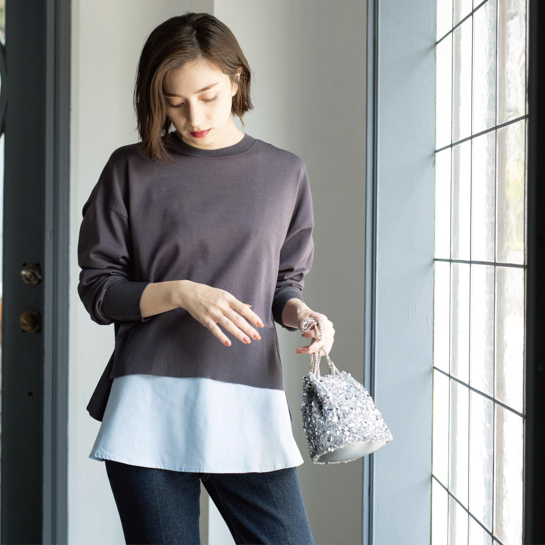 OPAQUE.CLIP「《ツインセット》リラクシーサイドスリットニット&times;ドッキングタンク【洗濯機洗い可】」|その他|