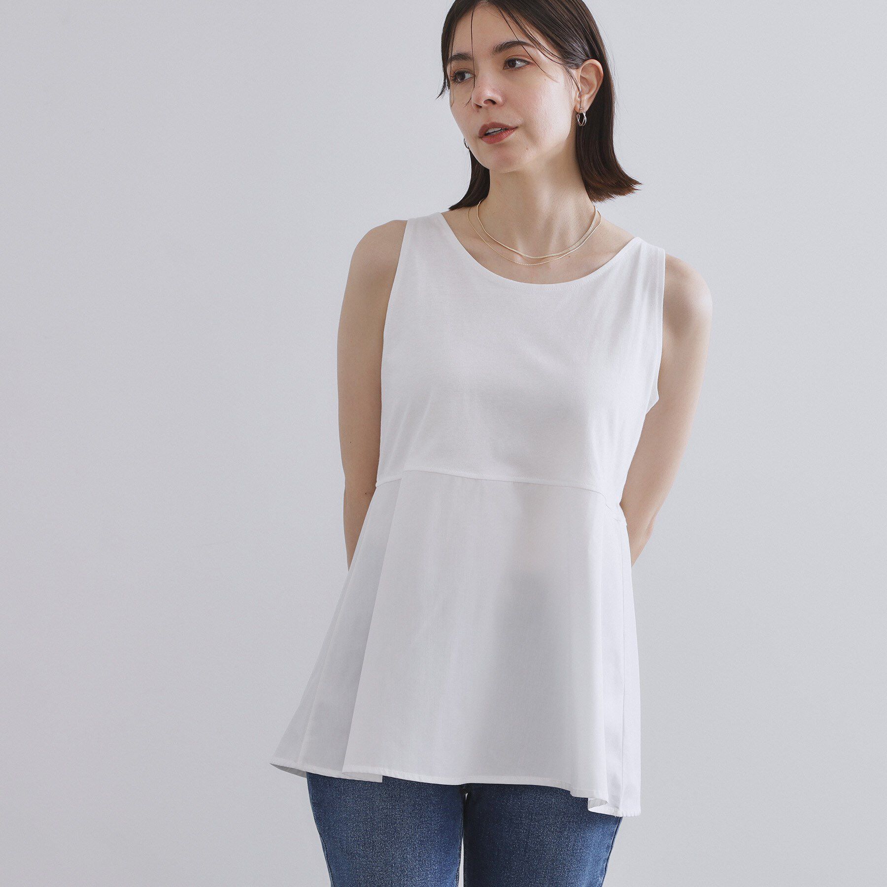 OPAQUE.CLIP「《ツインセット》リラクシーサイドスリットニット&times;ドッキングタンク【洗濯機洗い可】」|その他|