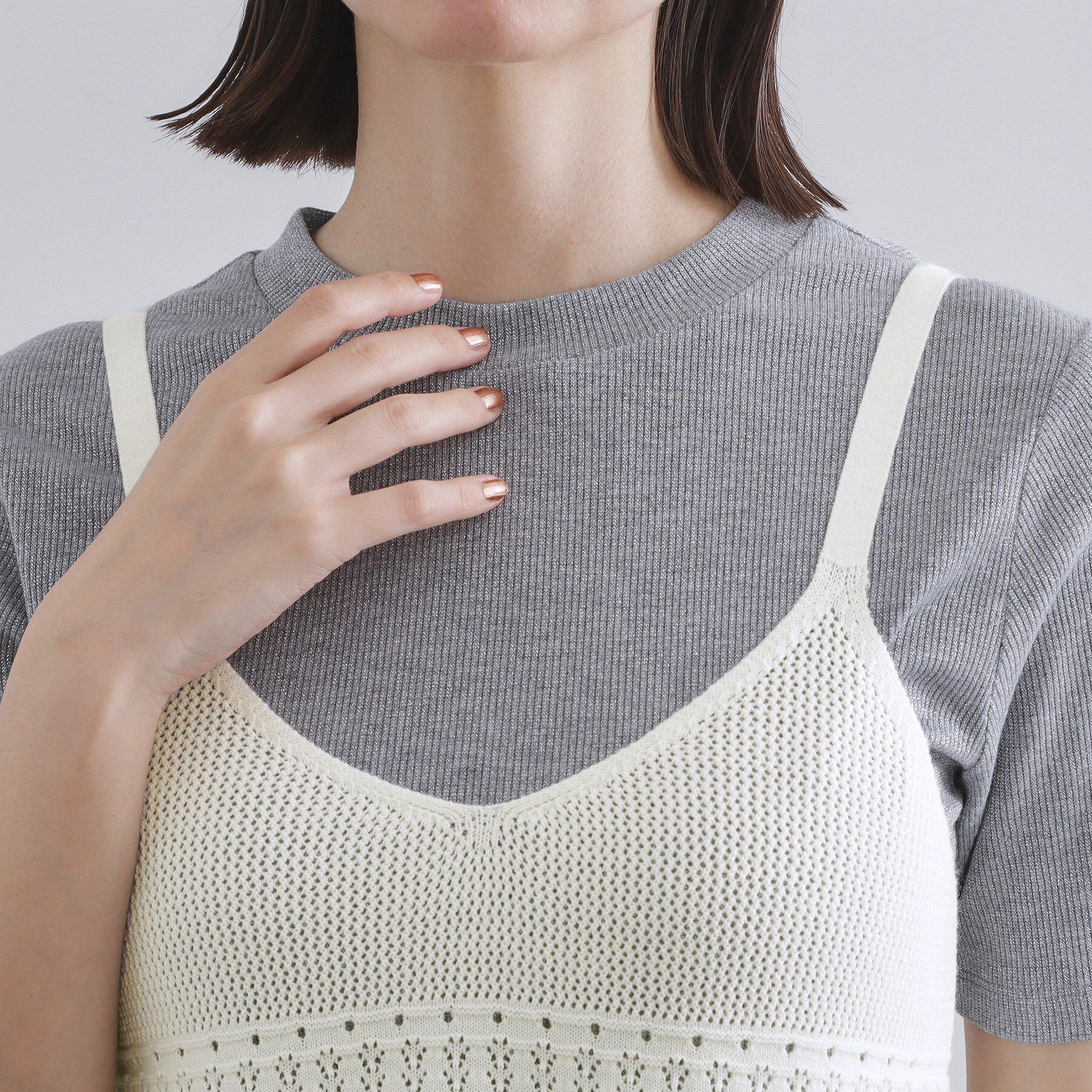 OPAQUE.CLIP「カギ針風ニットキャミビスチェ【洗濯機洗い可】」|ニット・セーター|