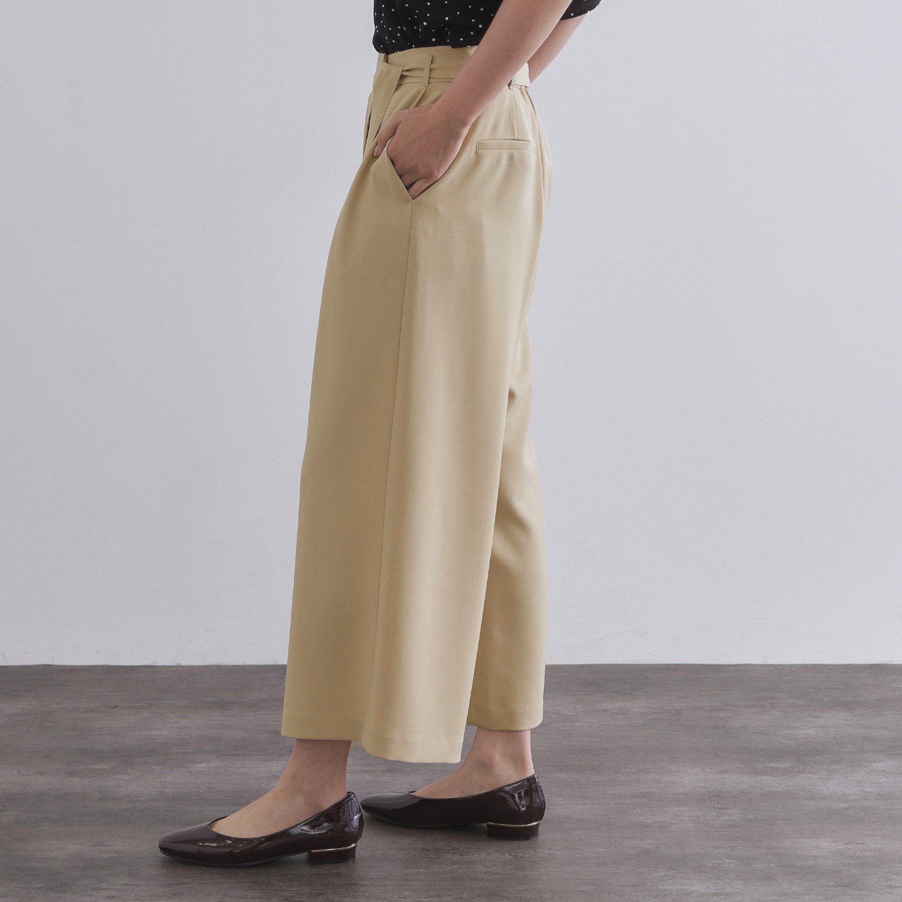 OPAQUE.CLIP「サッシュリボン付きラップデザインパンツ【洗濯機洗い可】」|その他|