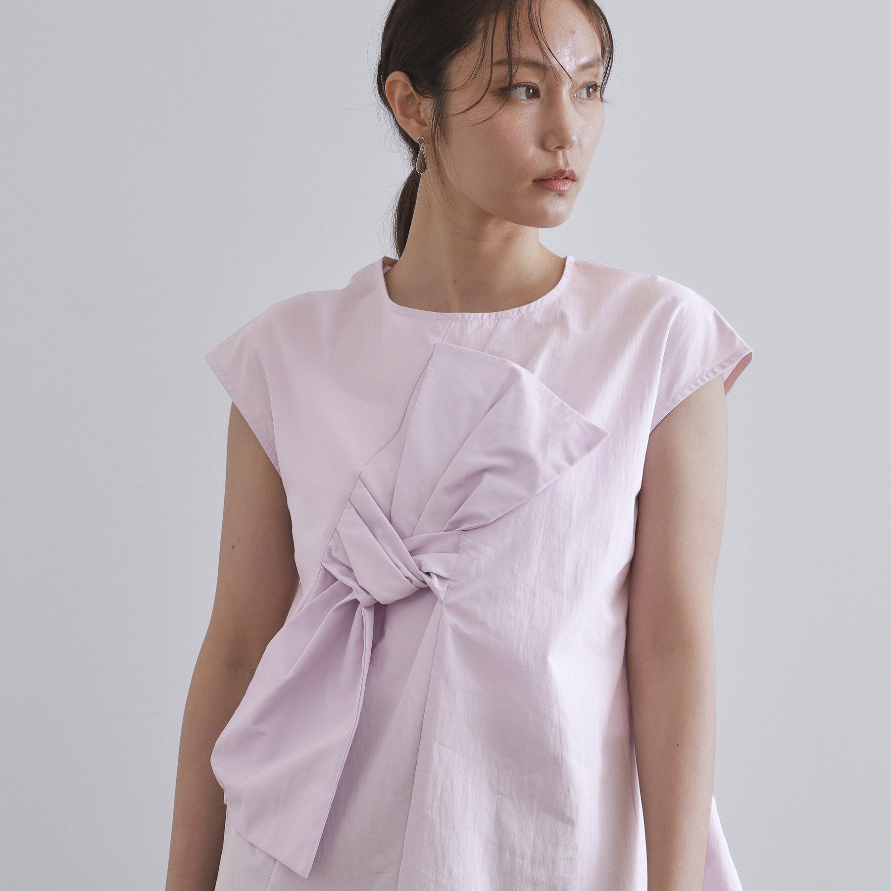 OPAQUE.CLIP「リボンモチーフブラウス【洗濯機洗い可】」|シャツ・ブラウス|ラベンダー(080)