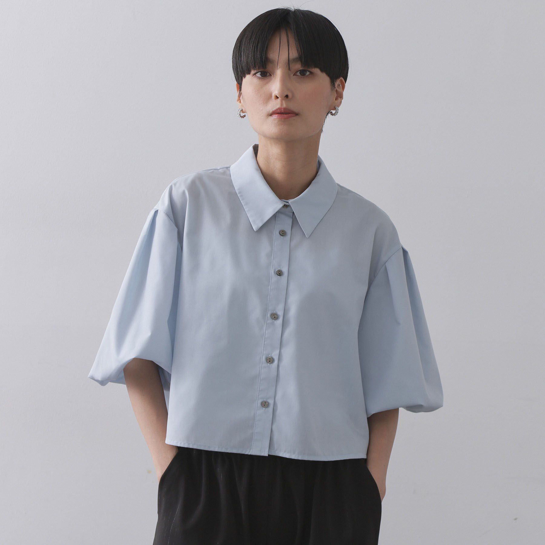 OPAQUE.CLIP「バルーンスリーブシャツ【洗濯機洗い可】」|シャツ・ブラウス|