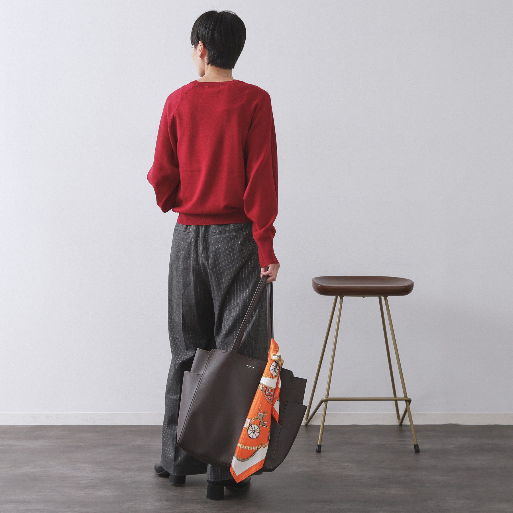 OPAQUE.CLIP「ラグランクルーネックニット/エクストラファインメリノウール【THEシリーズ/洗濯機OK】《6col/」|ニット・セーター|