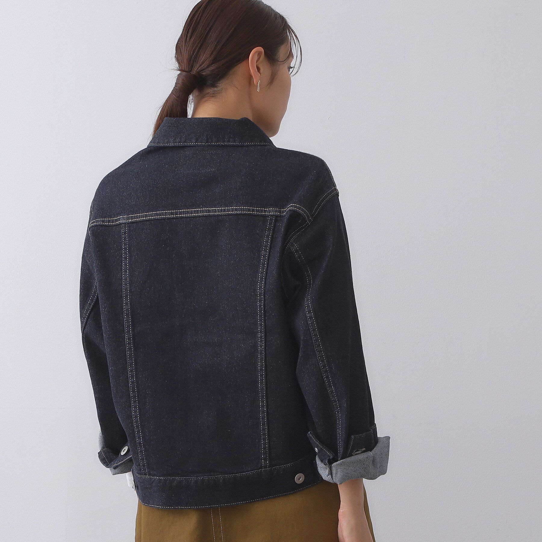 OPAQUE.CLIP「ストレッチデニムジャケット/オーガニックコットン混【洗濯機洗い可】」|デニムジャケット|
