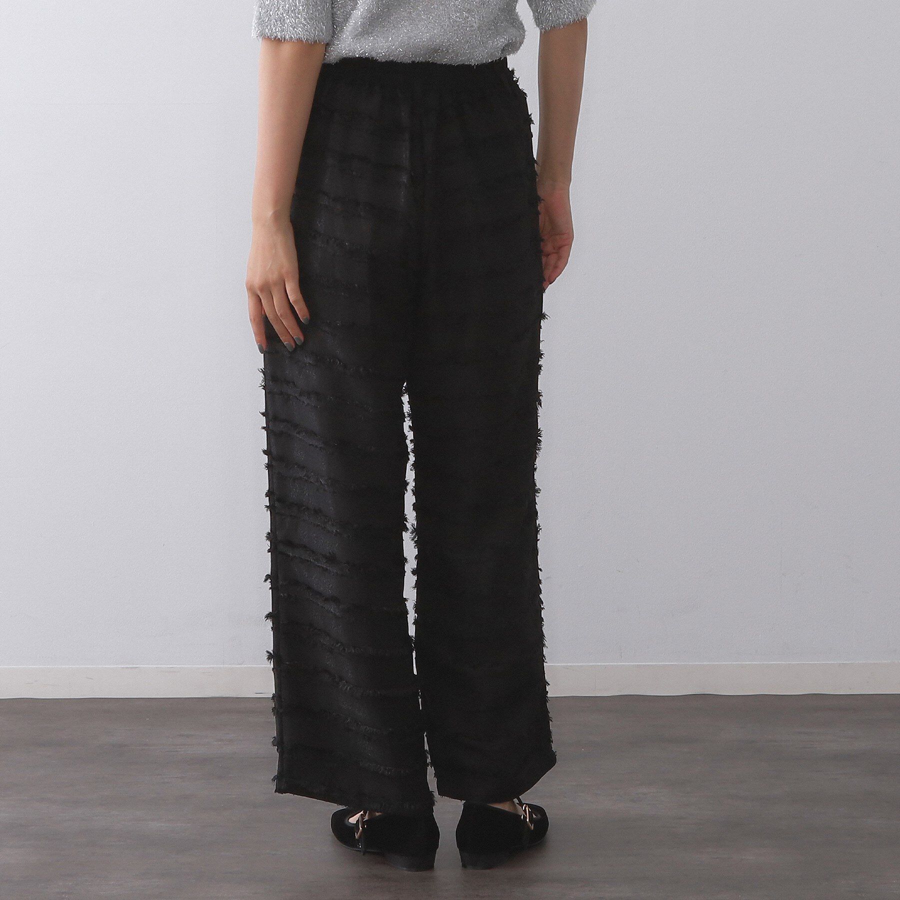 OPAQUE.CLIP「フリンジボーダージャカードワイドパンツ【洗濯機洗い可】」|その他|