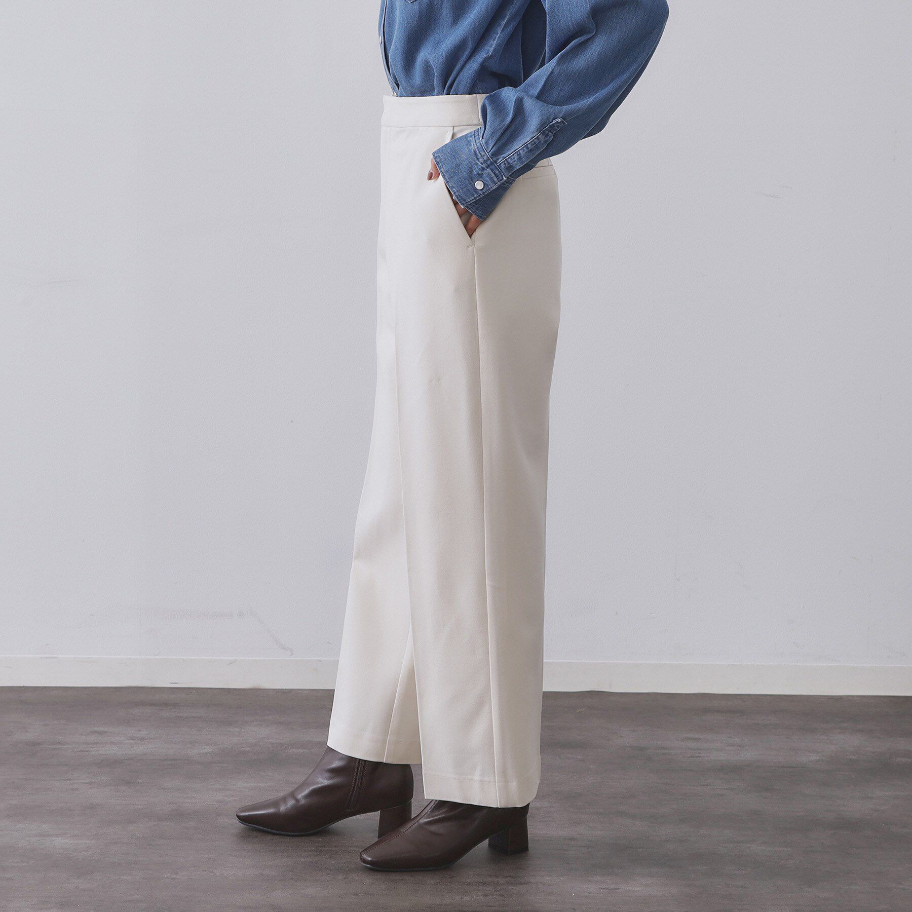 OPAQUE.CLIP「ウォームタッチ ワイドパンツ【洗濯機洗OK/ストレッチ】≪SS～LL≫」|その他|