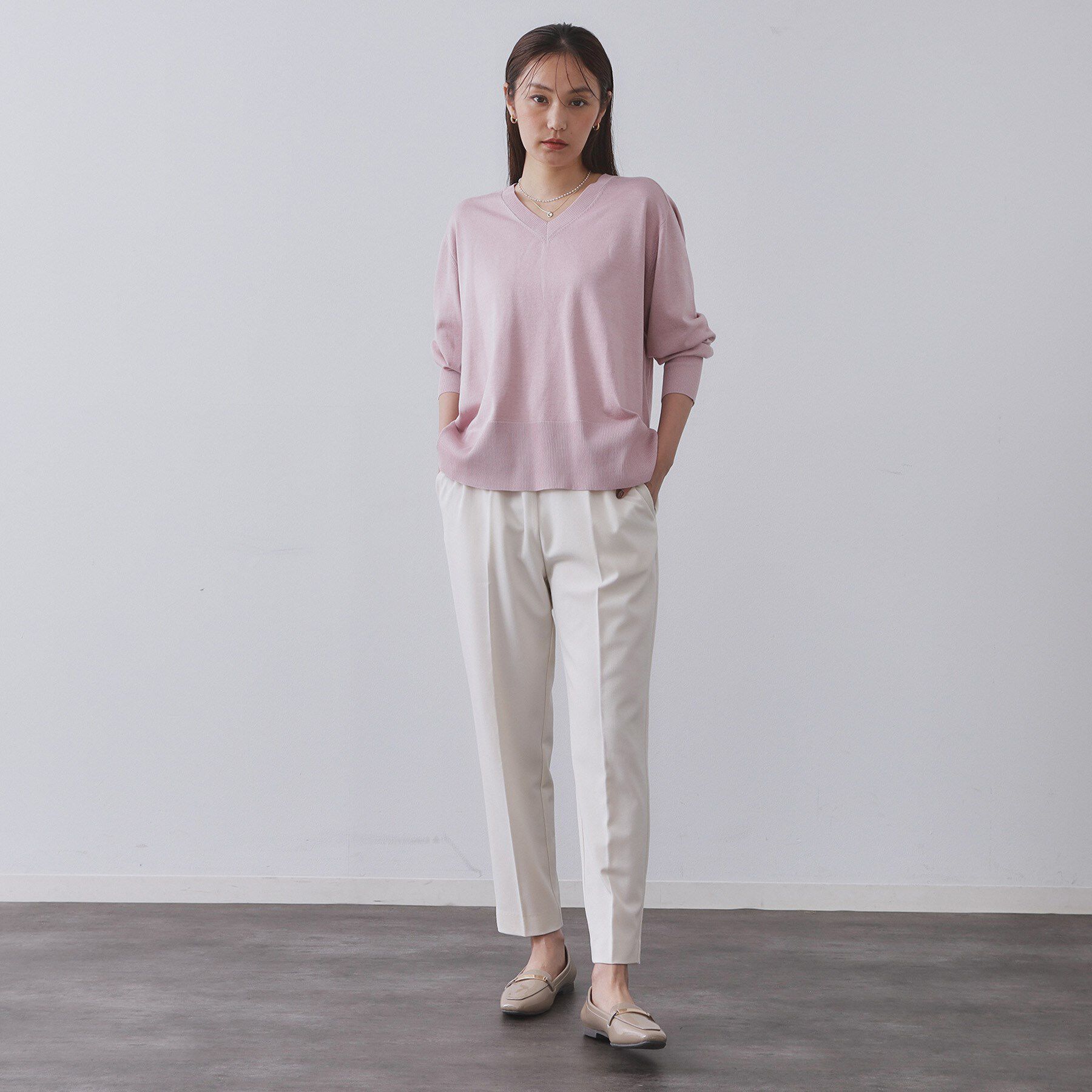 OPAQUE.CLIP「ウォームタッチ イージーテーパードパンツ【洗濯機洗OK/ストレッチ】≪SS～LL≫」|その他|