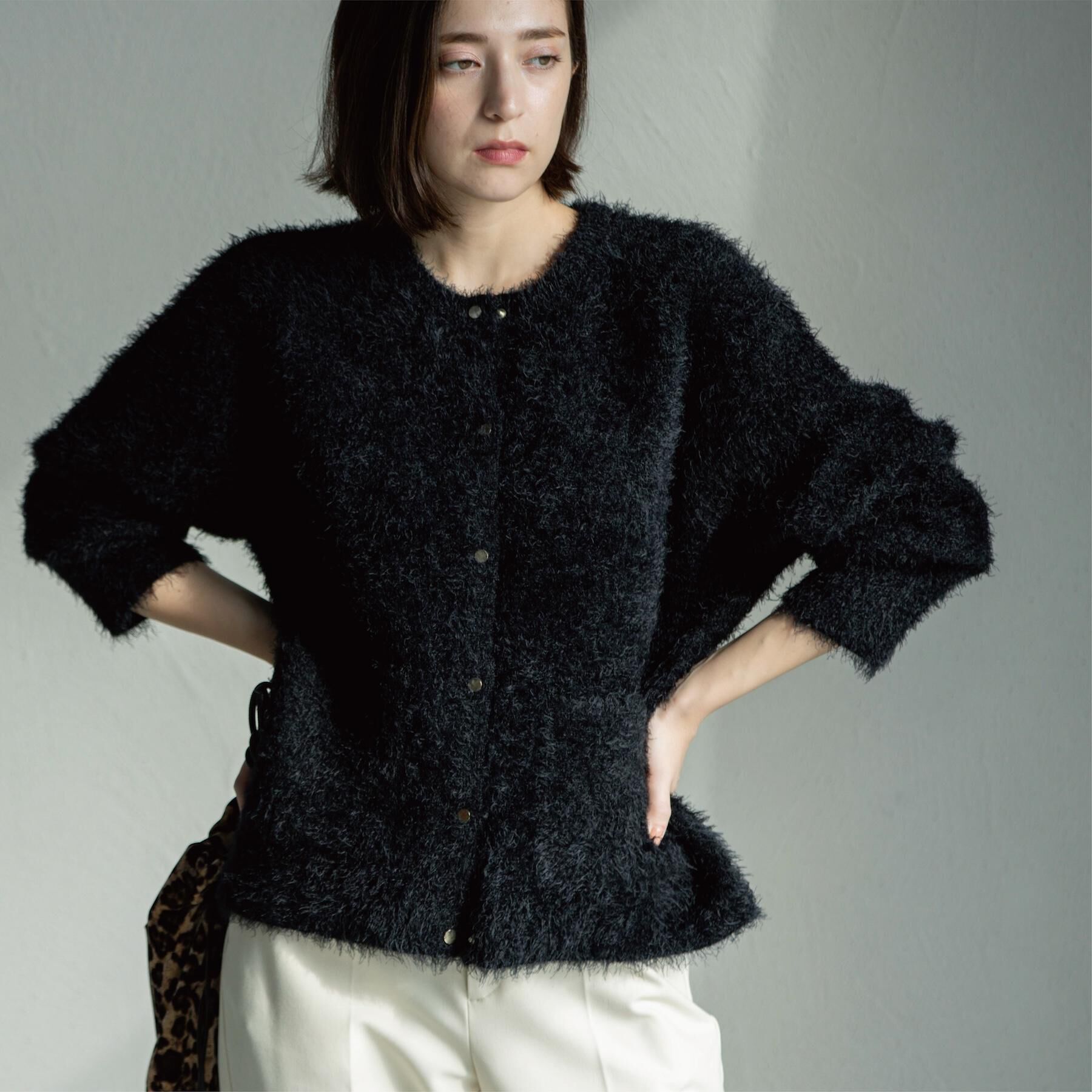 OPAQUE.CLIP「シャギーミドルカーディガン【洗濯機OK】《6col》」|カーディガン|