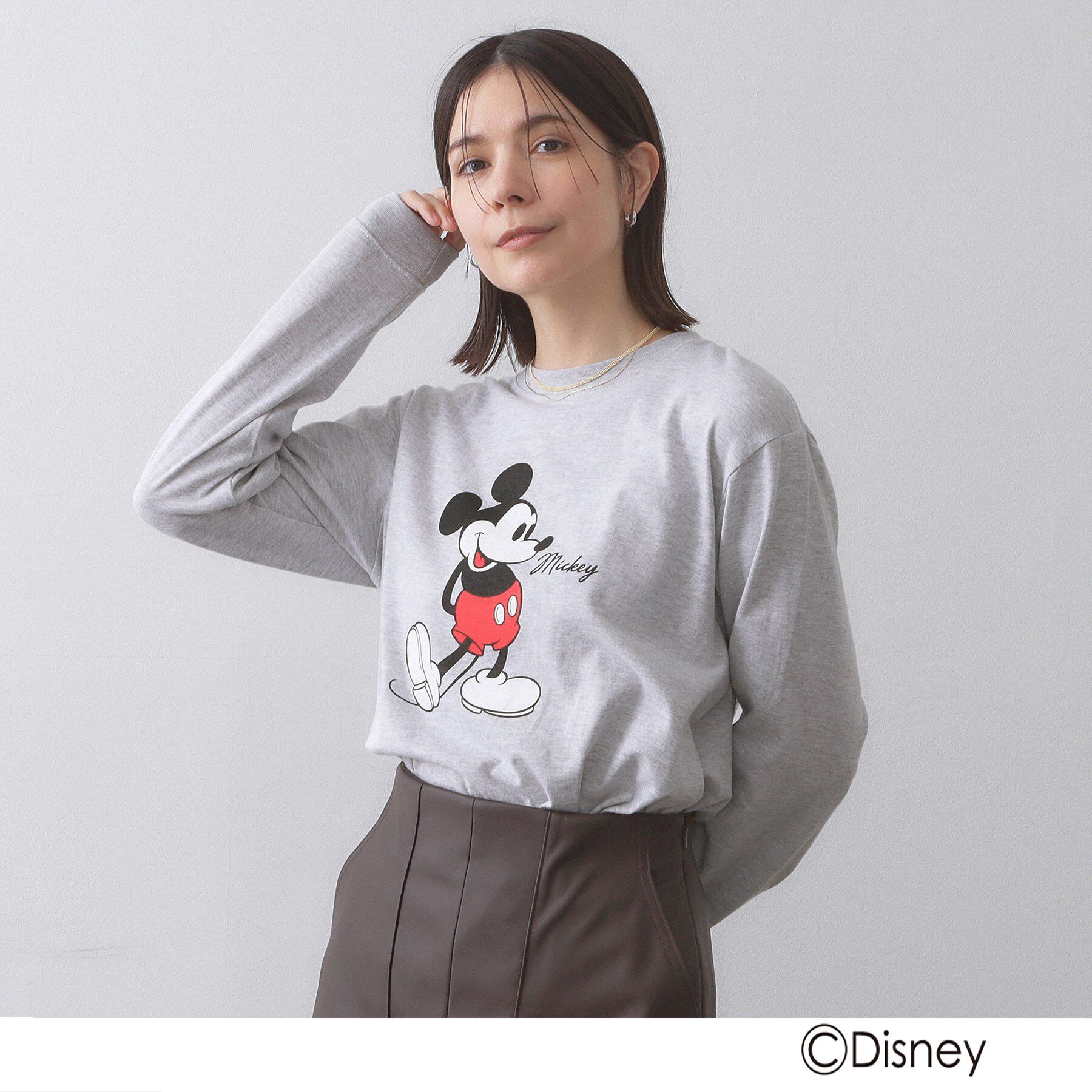 OPAQUE.CLIP「【Mickey Mouse】プリントロングTシャツ」|Tシャツ・カットソー|