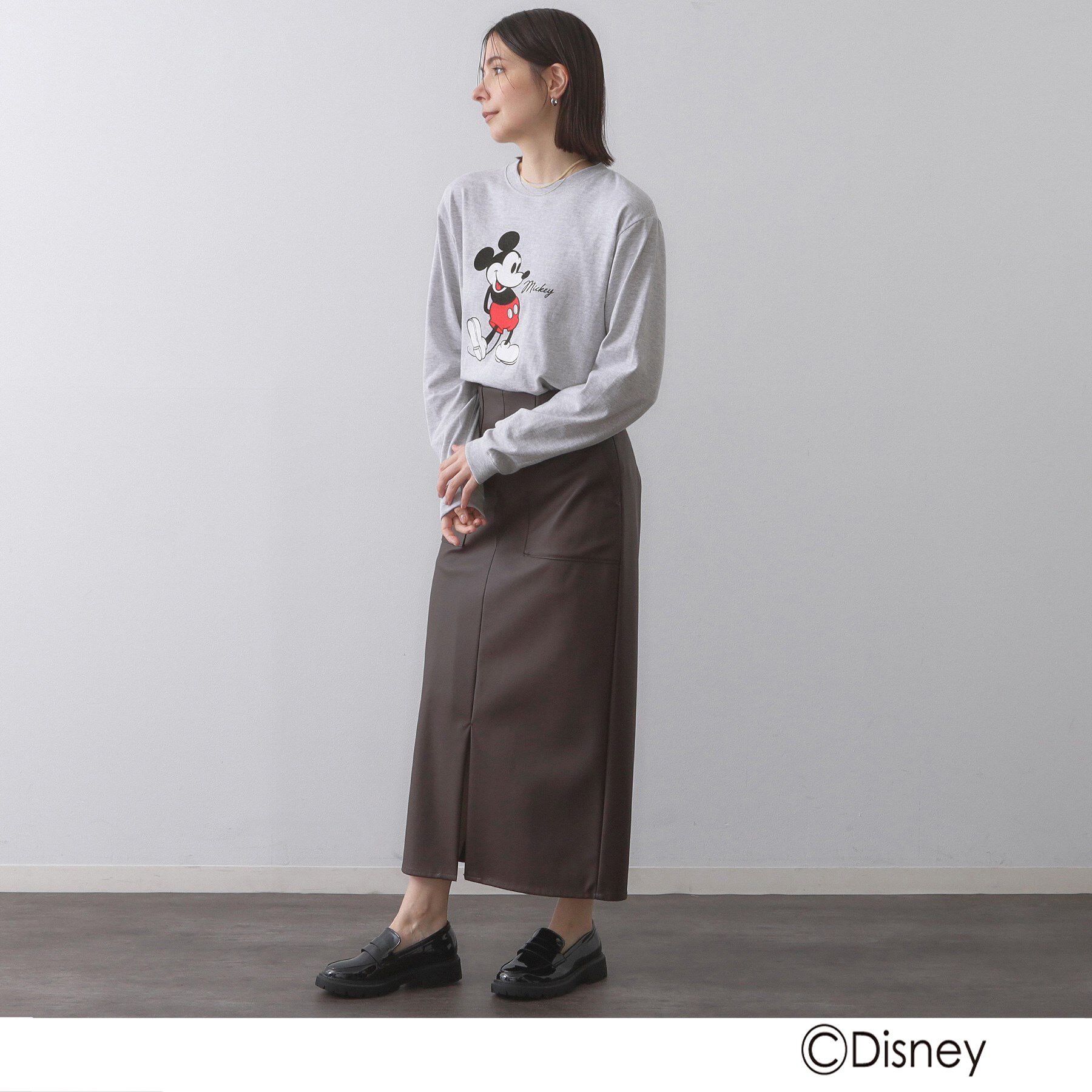 OPAQUE.CLIP「【Mickey Mouse】プリントロングTシャツ」|Tシャツ・カットソー|