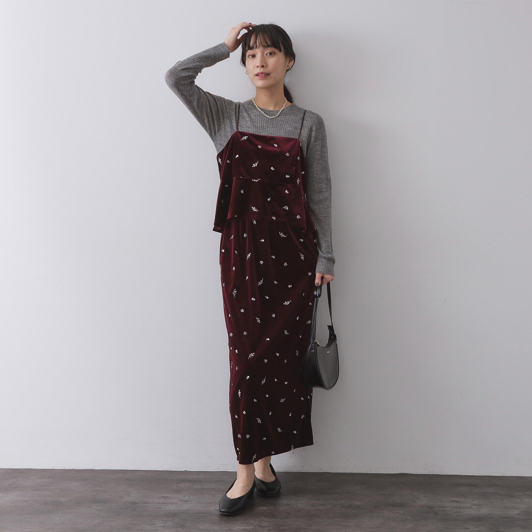 OPAQUE.CLIP「ベロアナロースカート/セットアップ対応可【洗濯機OK】」|スカート|