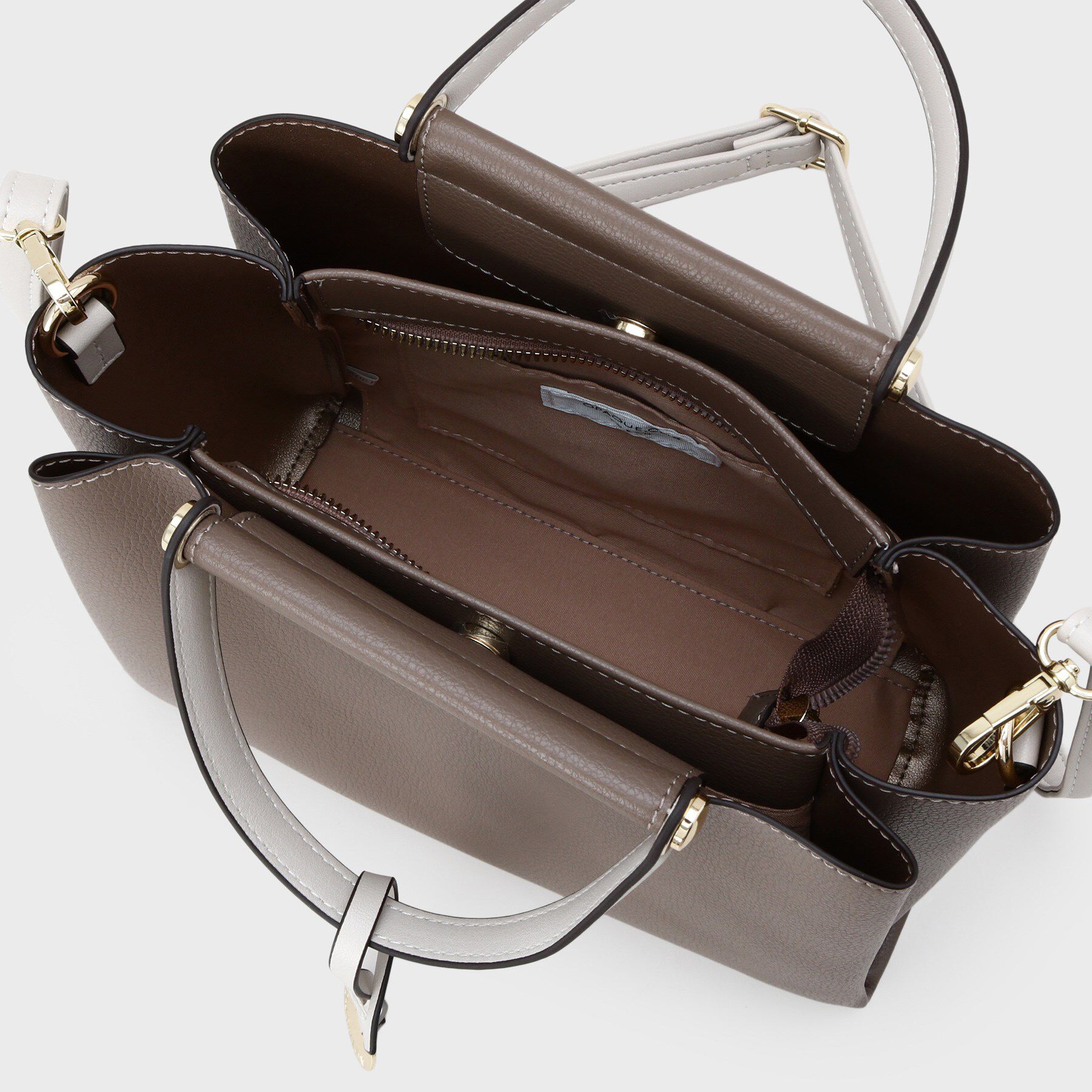 OPAQUE.CLIP「《BAILA掲載》3層仕様バイカラー合皮ミドルトートバッグ【軽量／2WAY】」|トートバッグ|