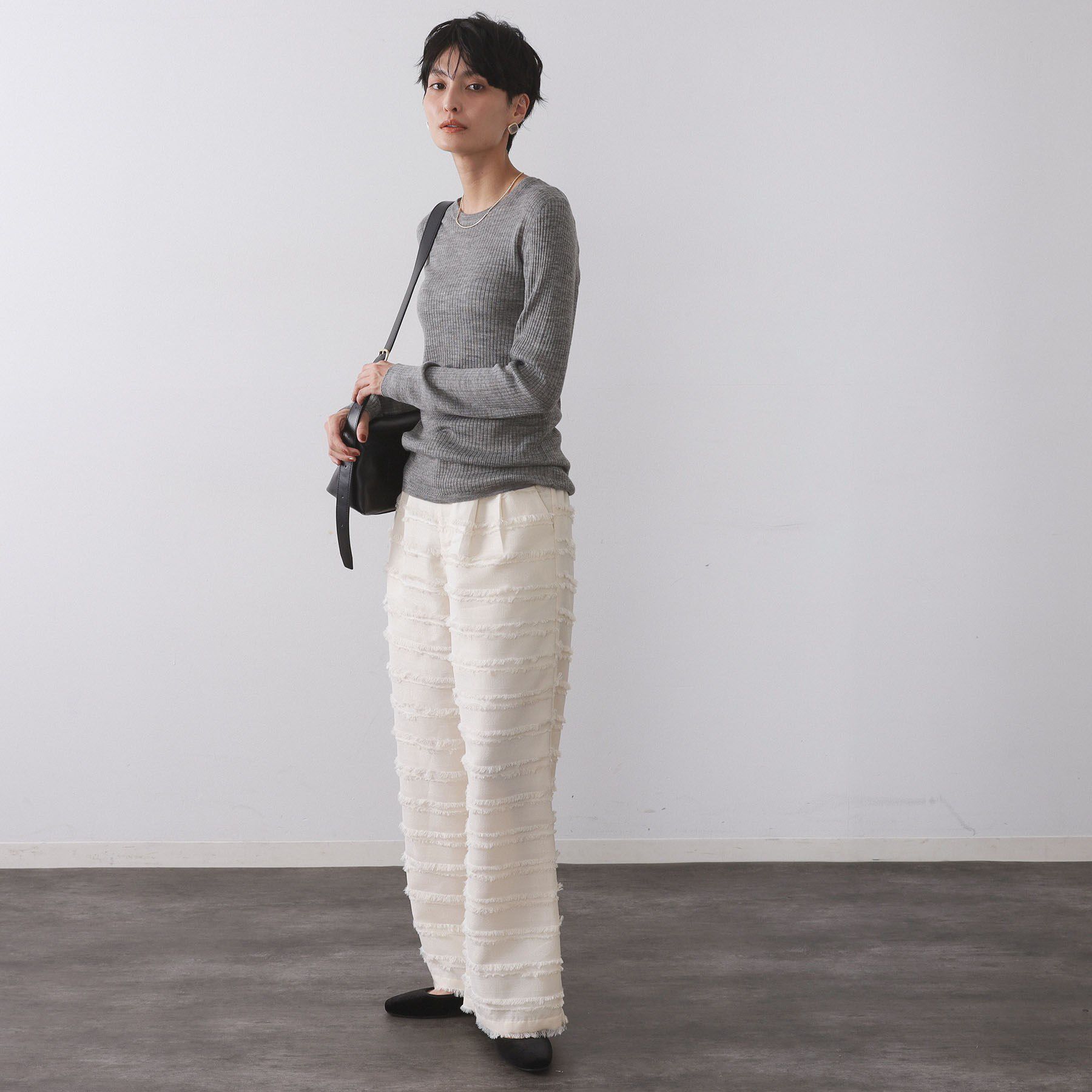 OPAQUE.CLIP「シアーリブニット【洗濯機OK】」|ニット・セーター|