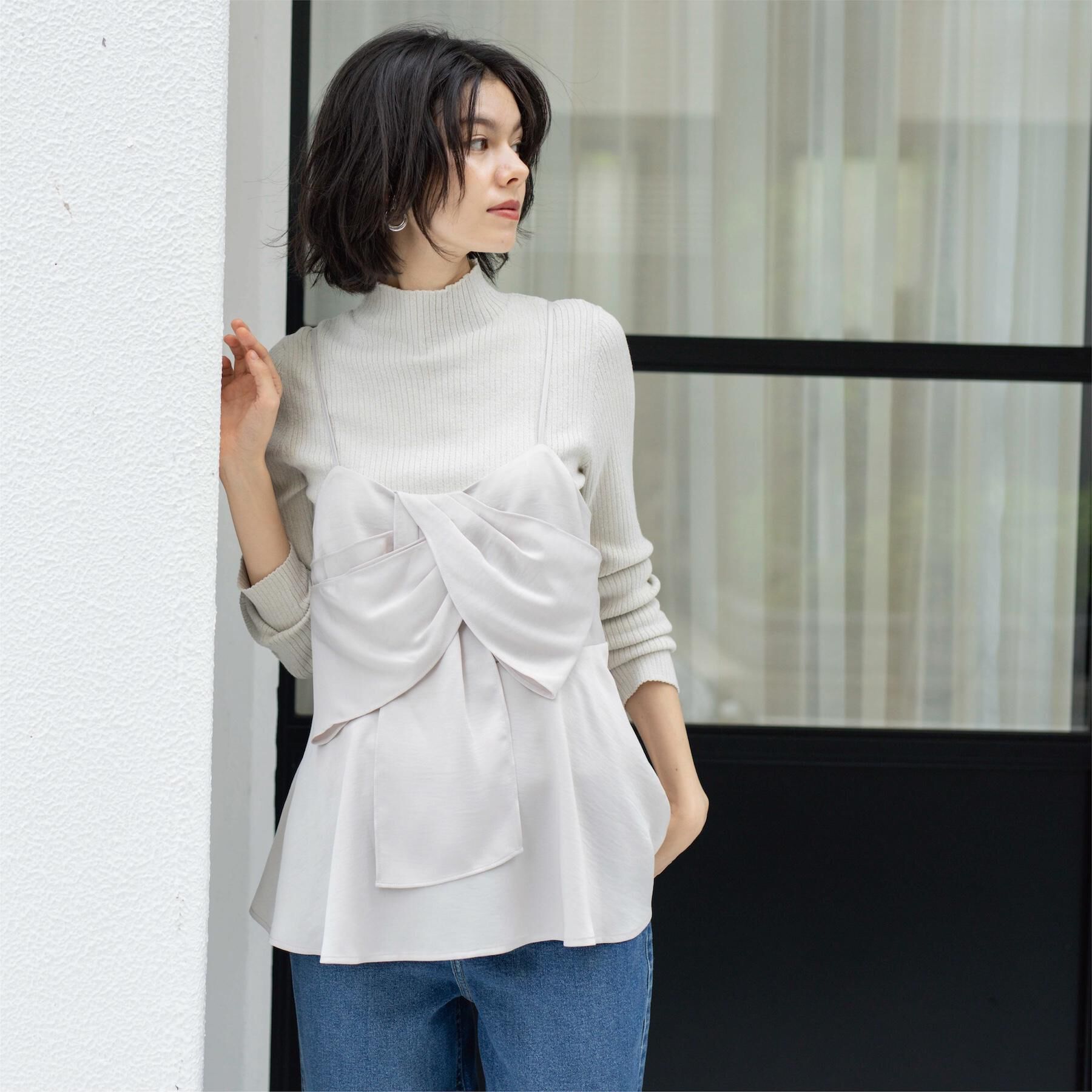 OPAQUE.CLIP「ハイネックリブニット【洗濯機OK】《6col》」|ニット・セーター|