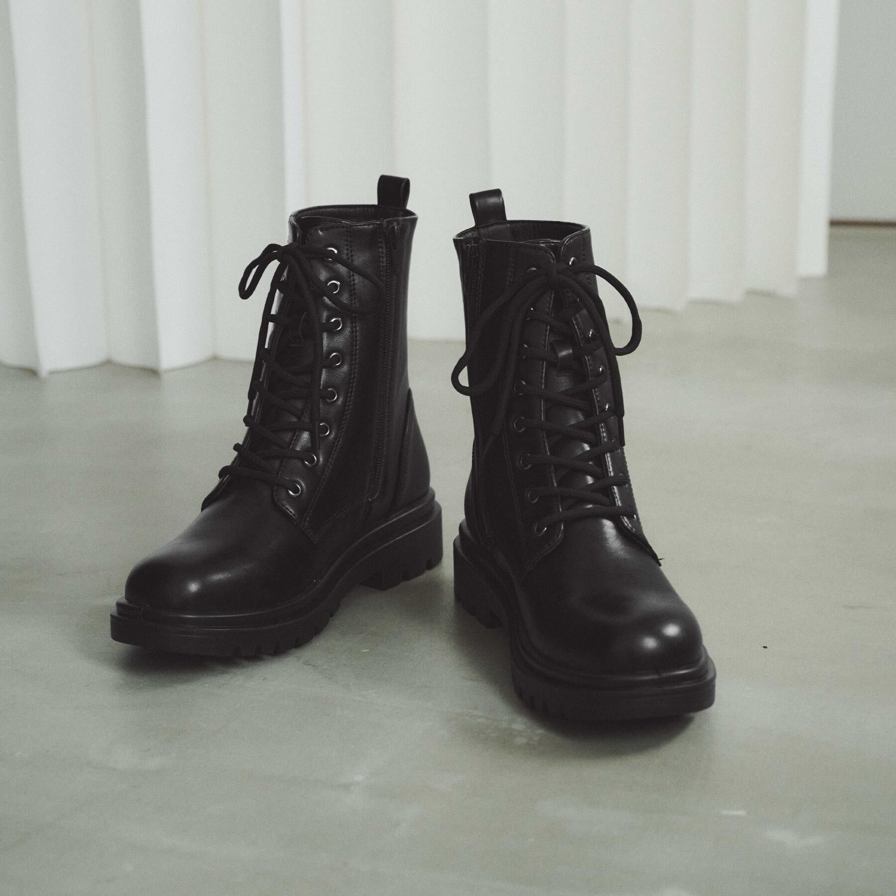 OPAQUE.CLIP「【生活防水】厚底タンクソールレースアップブーツ」|ショートブーツ|