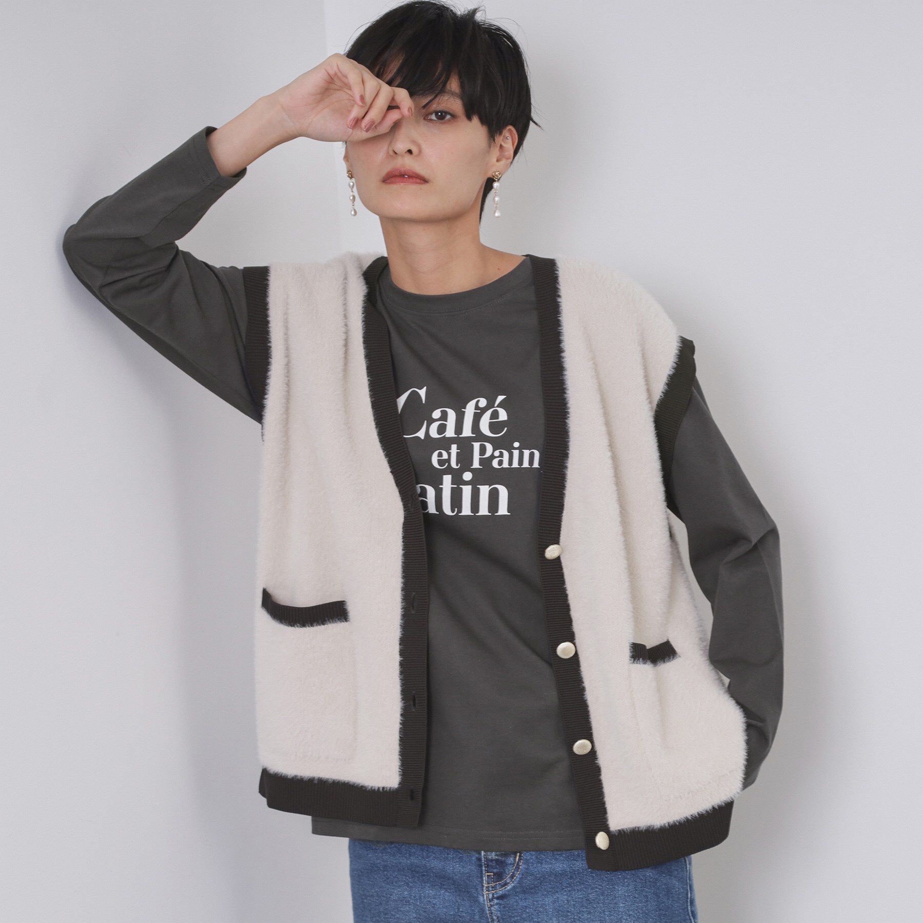 OPAQUE.CLIP「ロングロゴTシャツ【洗濯機OK】」|Tシャツ・カットソー|