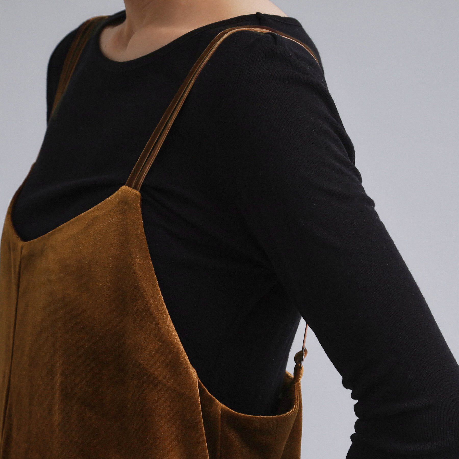 OPAQUE.CLIP「【es】ベロアサロペット【洗濯機OK】」|オールインワン|