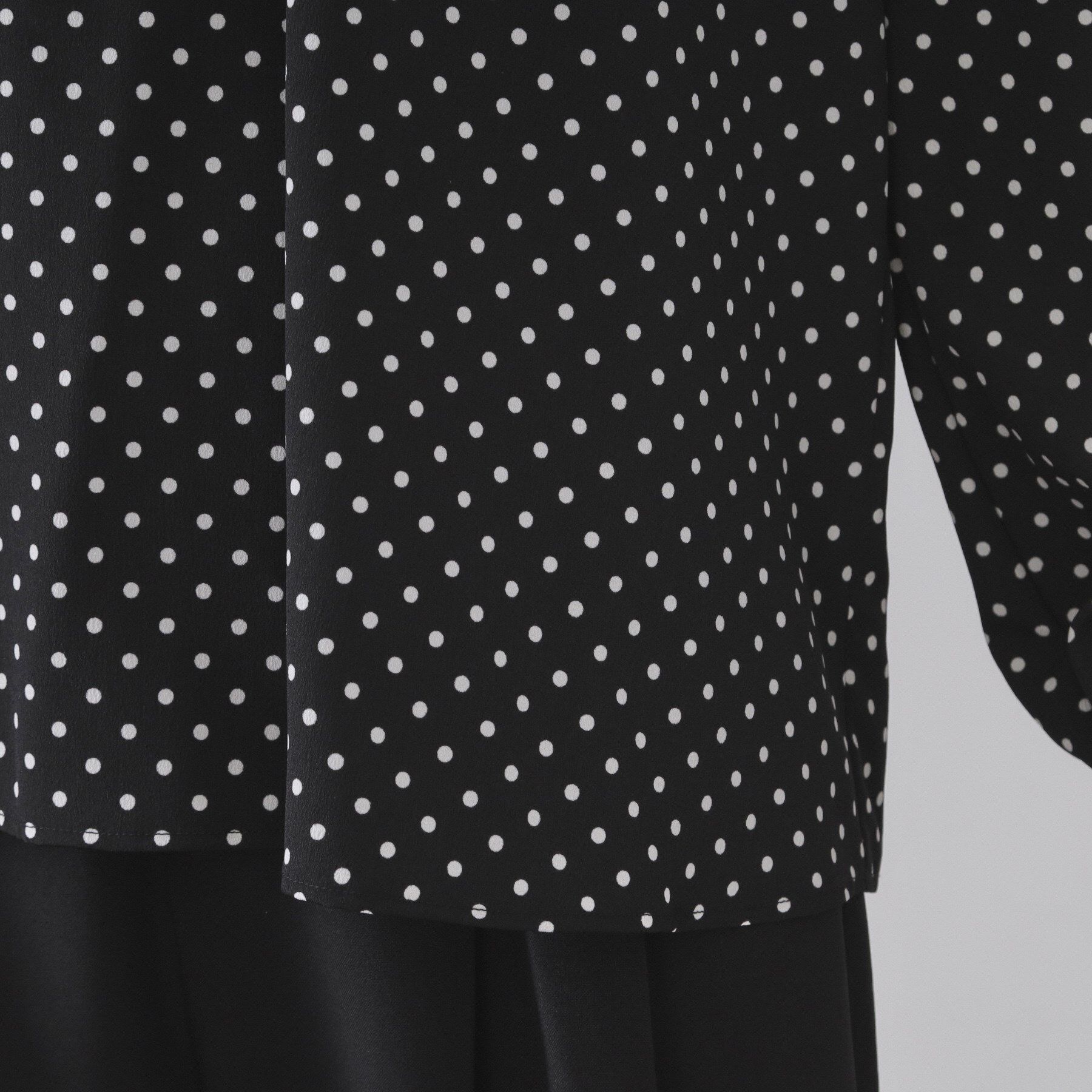 OPAQUE.CLIP「ドットプリントラッフルブラウス【洗濯機OK】」|シャツ・ブラウス|