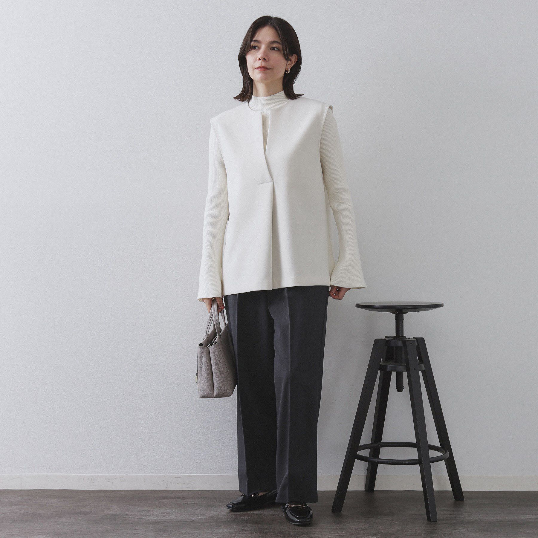 OPAQUE.CLIP「ピンストライプイージーワイドパンツ【吸湿発熱/ストレッチ/洗濯機OK】」|その他|