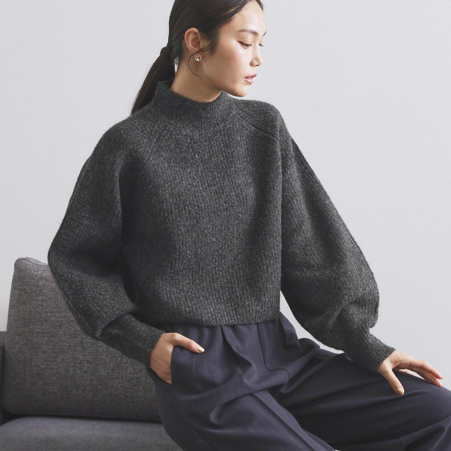 OPAQUE.CLIP「MIXミドルゲージショートあぜニット【洗濯機OK】」|ニット・セーター|