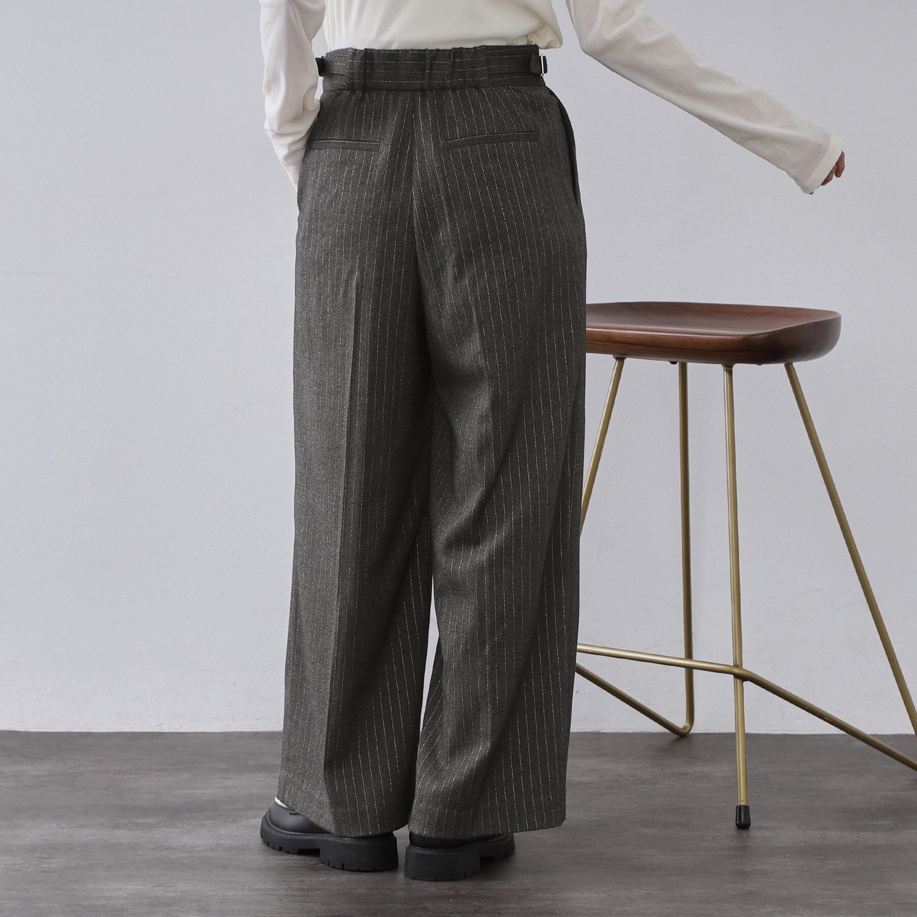 OPAQUE.CLIP「ラメストライプワイドパンツ【洗濯機OK】」|その他|