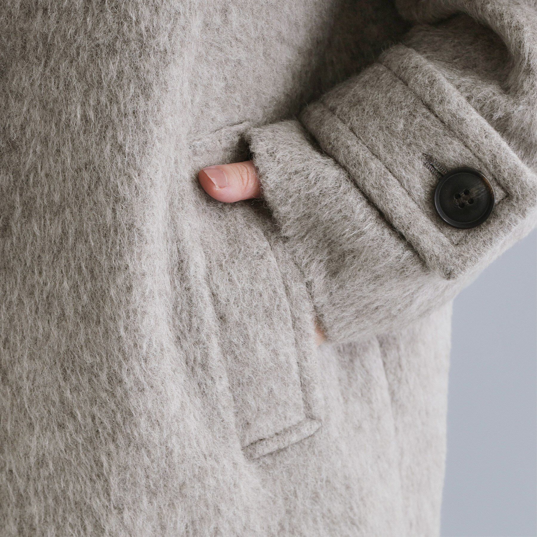 OPAQUE.CLIP「【es】《Mapel／マペル》シャギーミドルコート」|チェスターコート|