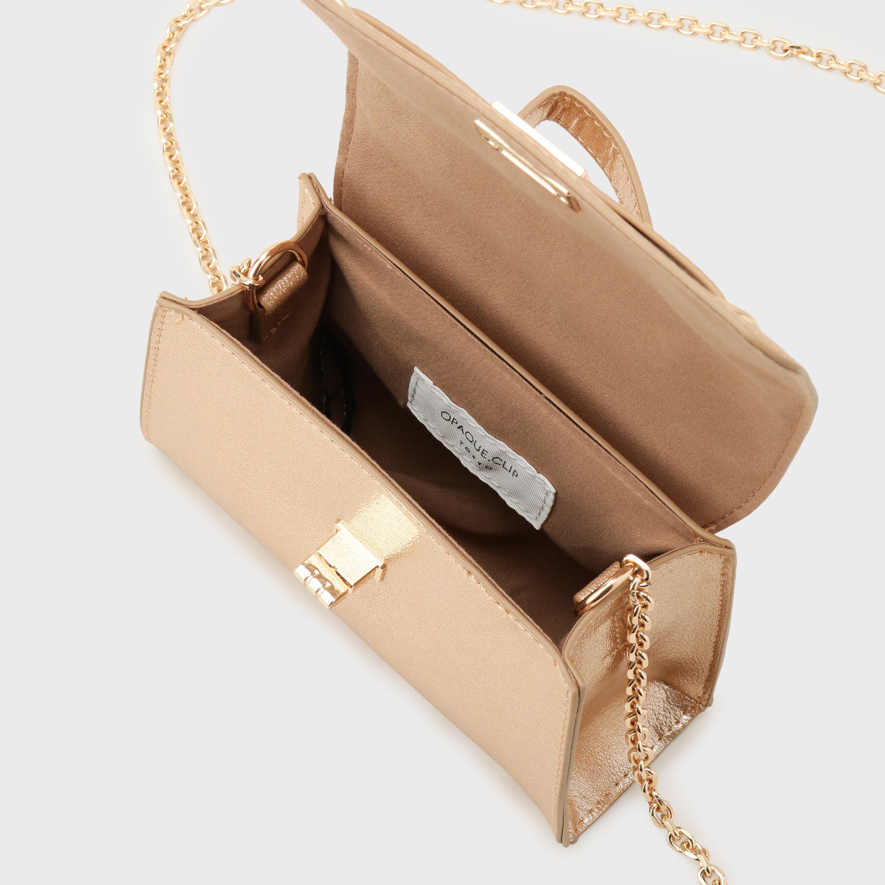 OPAQUE.CLIP「シャイニー合皮スクエアデザインチェーンミニショルダーバッグ」|ショルダー・メッセンジャー|